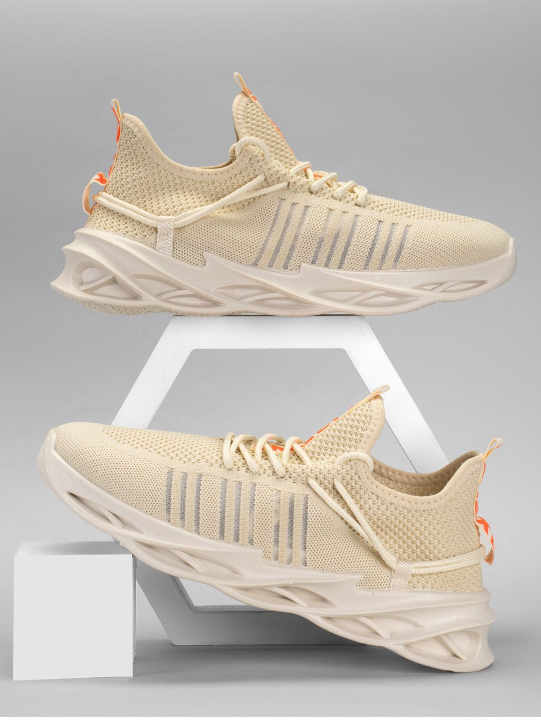 

RapidBox Men Solid Sneakers, Beige