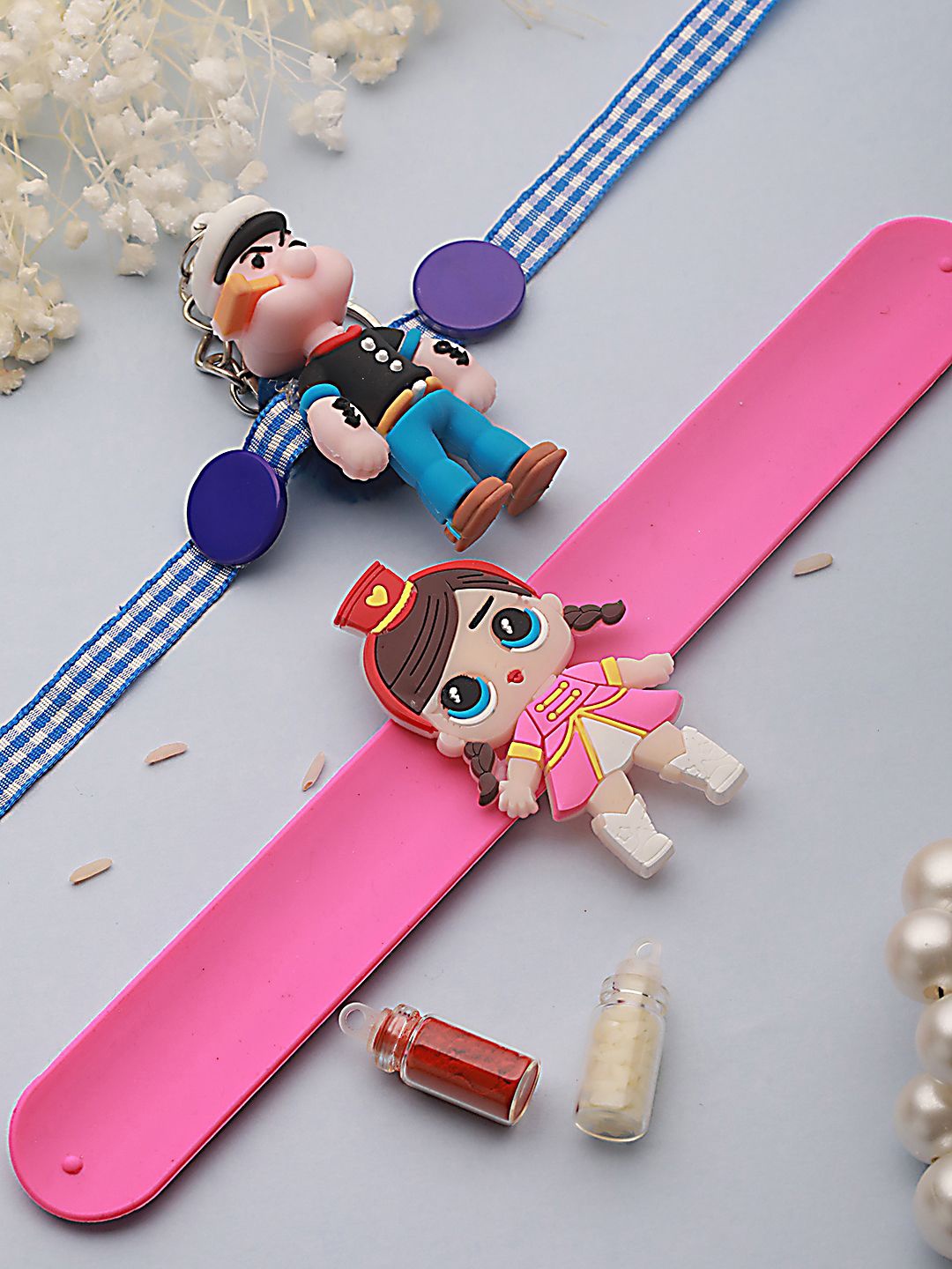

Jazz and Sizzle Kids Set Of 2 Popeye Wraparound Rakhi, Blue
