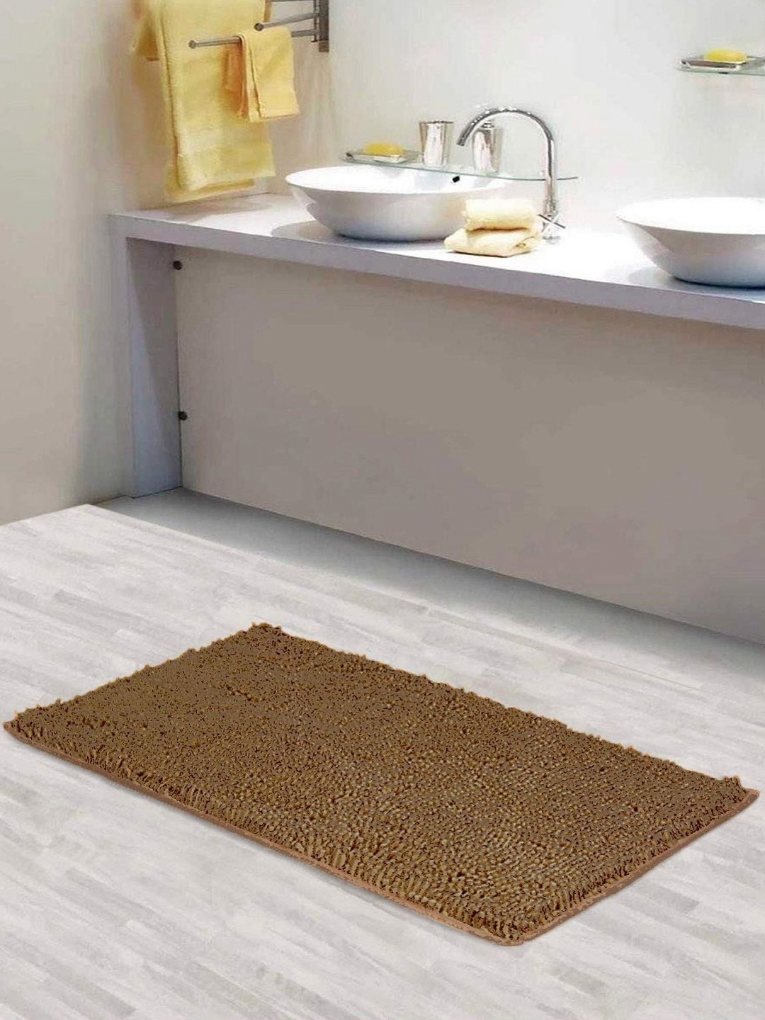 

Lushomes Beige 300 GSM Microfiber Bath Rug
