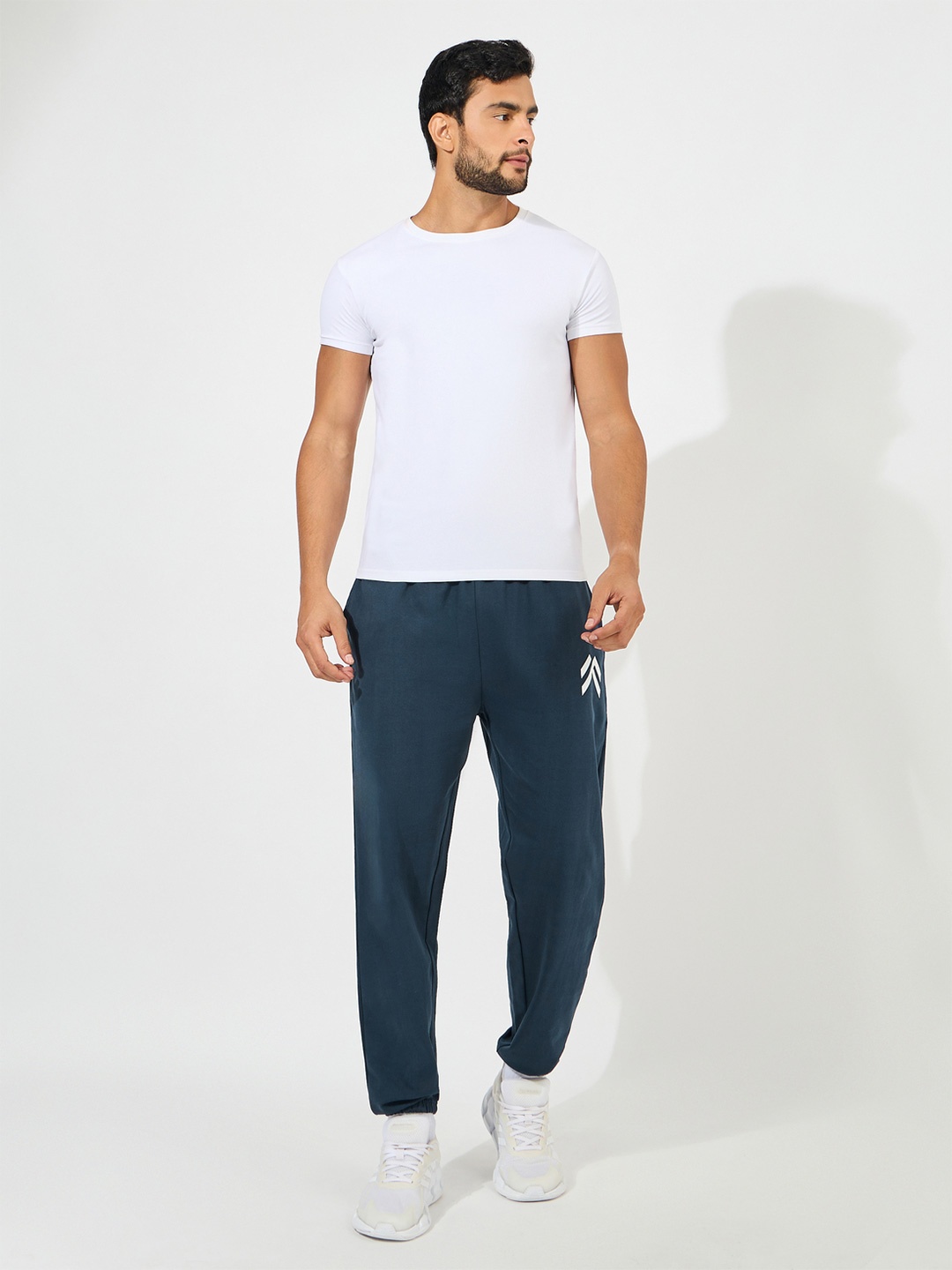 

Styli Men Relaxed Fit Pure Cotton With Minimal Print Detail Jogger, Navy blue