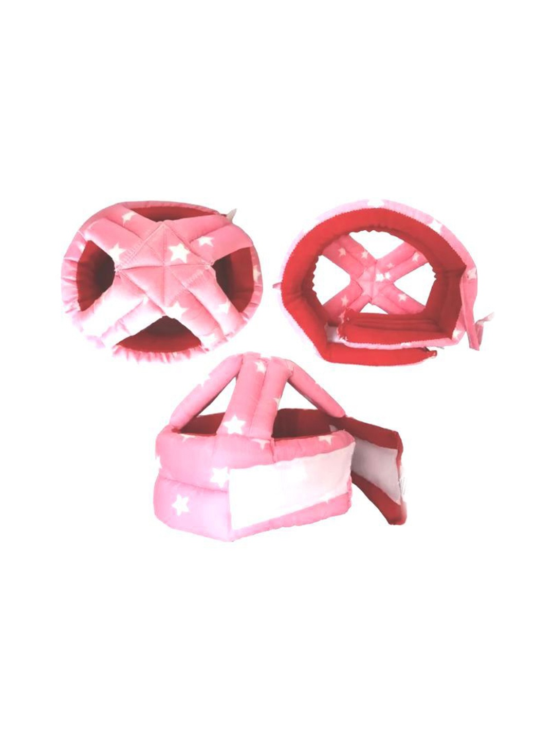 

NeonateCare Kids Star Printed Cushioned Adjustable Safety Helmet, Pink
