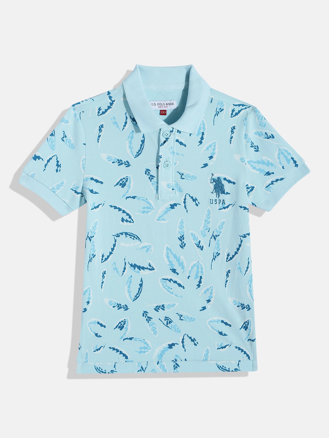 

U.S. Polo Assn. Kids Boys Printed Polo Collar T-shirt, Blue