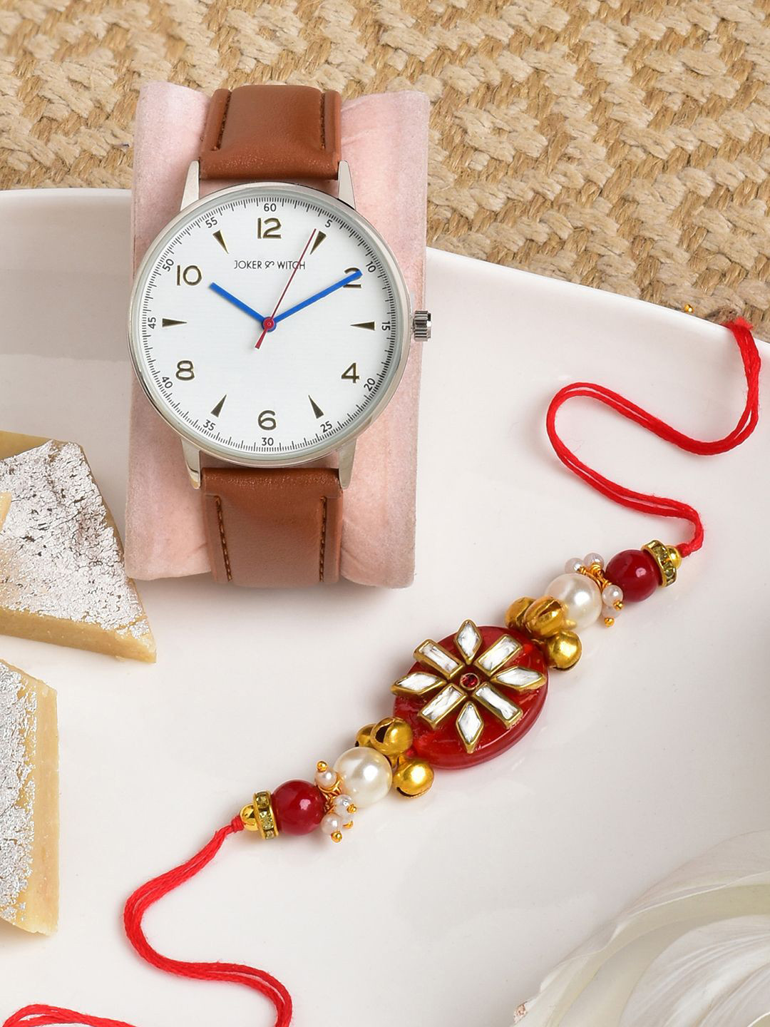 

JOKER & WITCH Rakhi With Watch Gift Set, Brown
