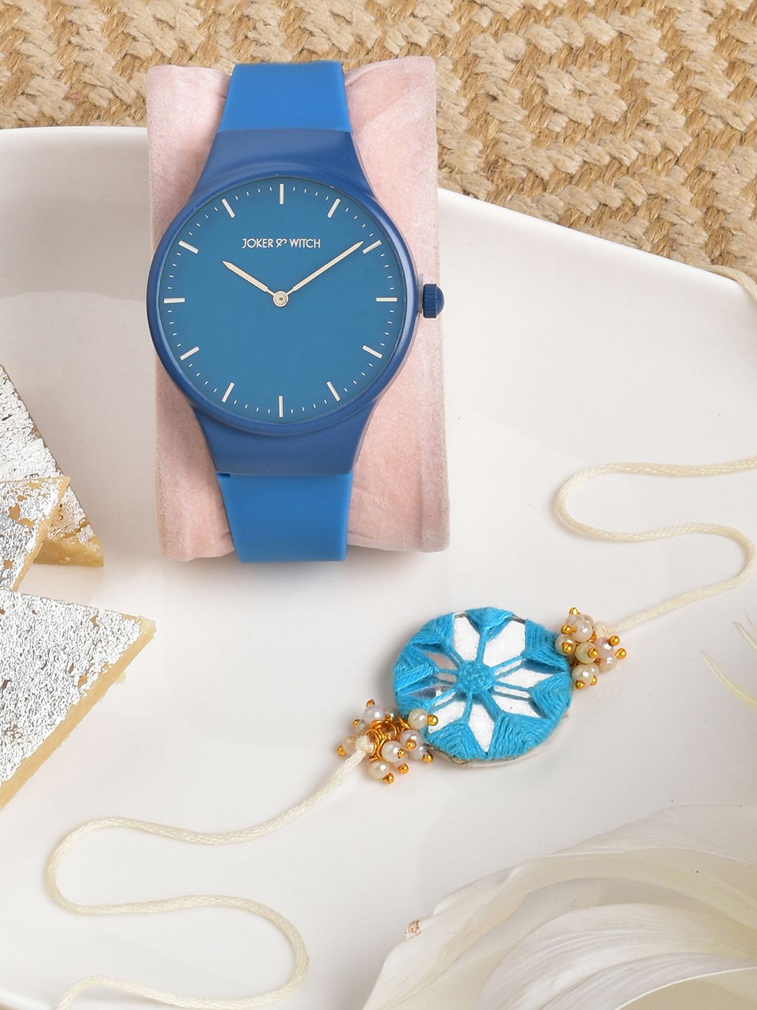 

JOKER & WITCH Rakhi With Watch Gift Set, Blue