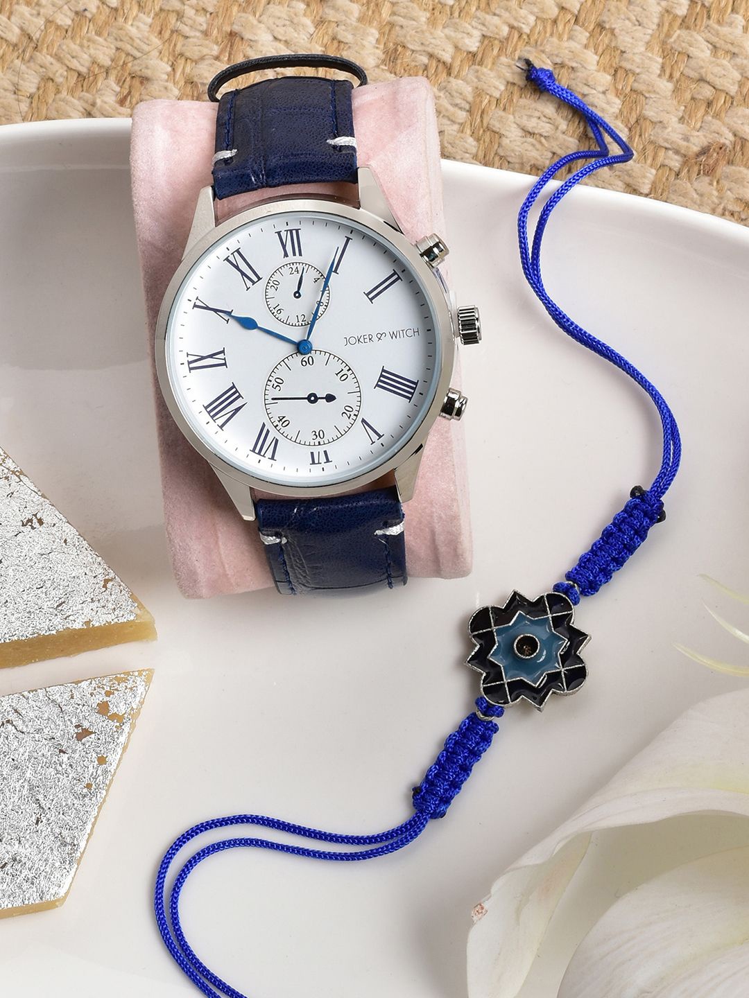 

JOKER & WITCH Rakhi With Watch Gift Set, Navy blue