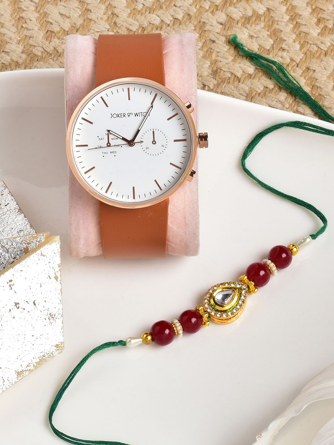 

JOKER & WITCH Rakhi With Watch Gift Set, Brown