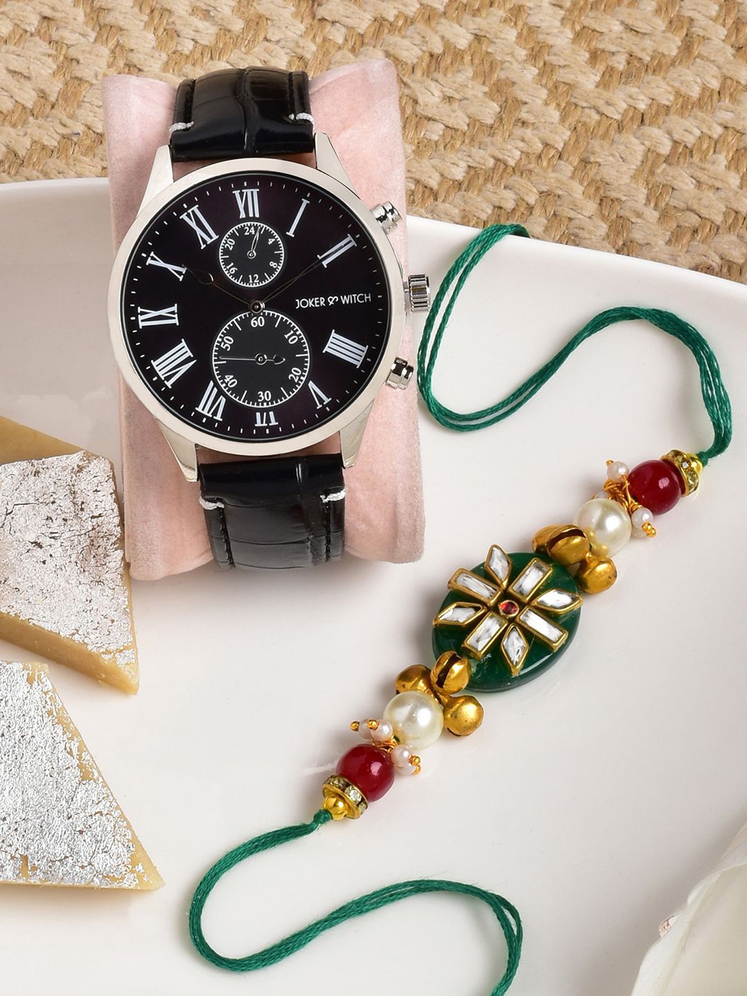 

JOKER & WITCH Rakhi With Watch Gift Set, Black