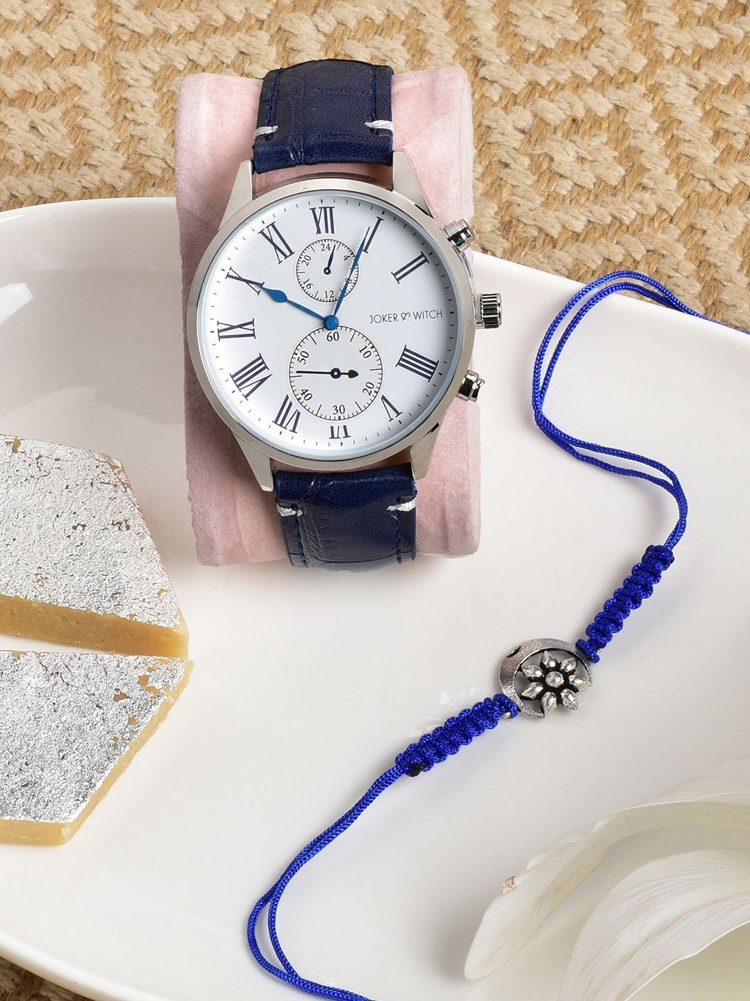 

JOKER & WITCH Rakhi With Watch Gift Set, Navy blue