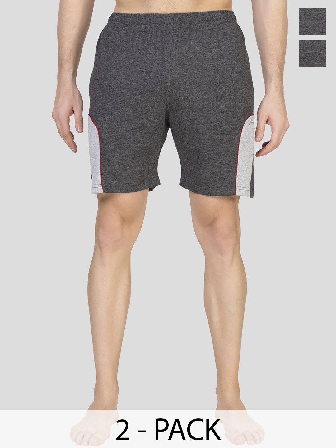 

ZEFFIT Men Running Shorts PACK OF 2, Charcoal