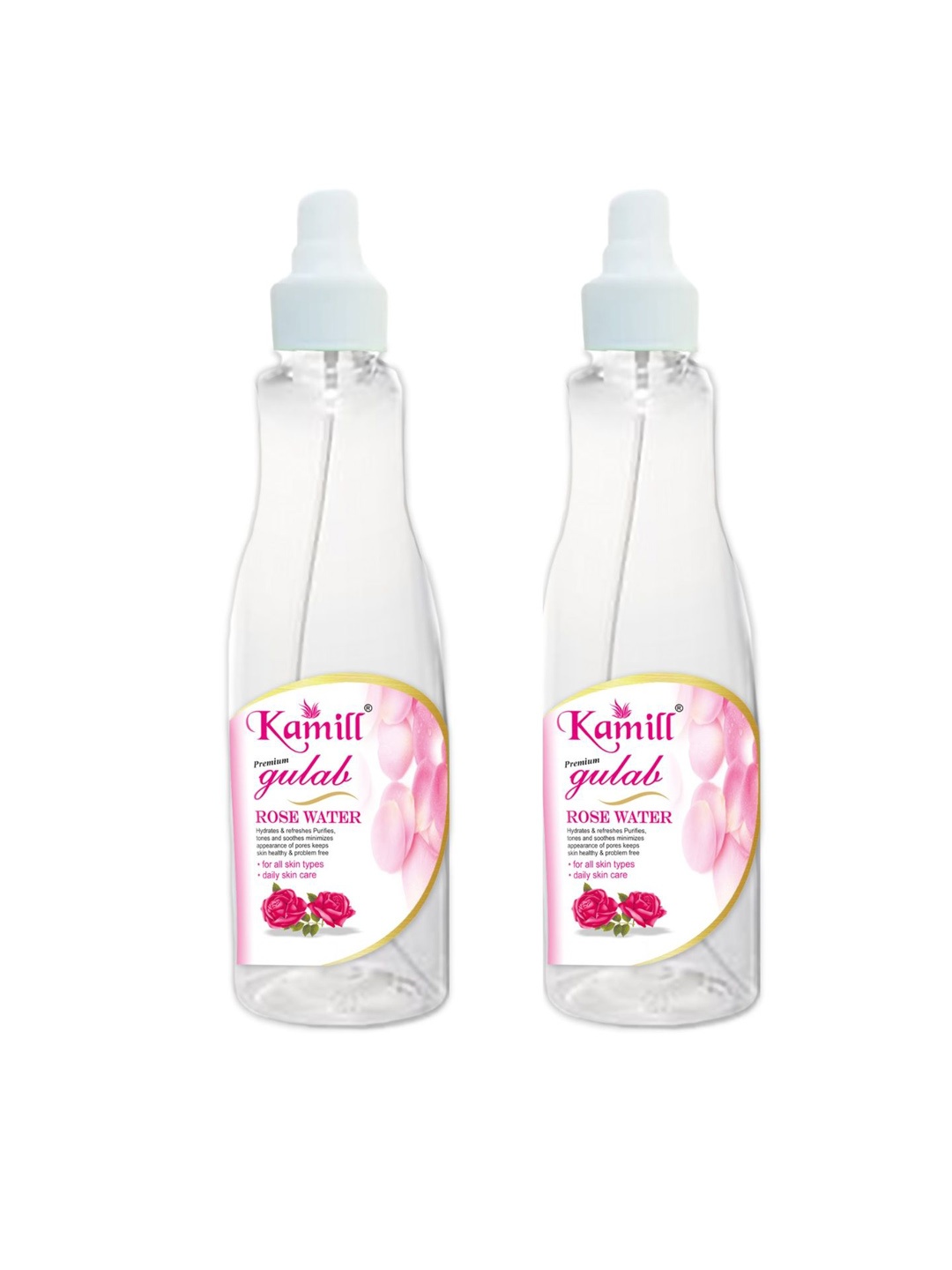 

KAMILL Set Of 2 Gulab Rose Water - 230ml Each, Transparent