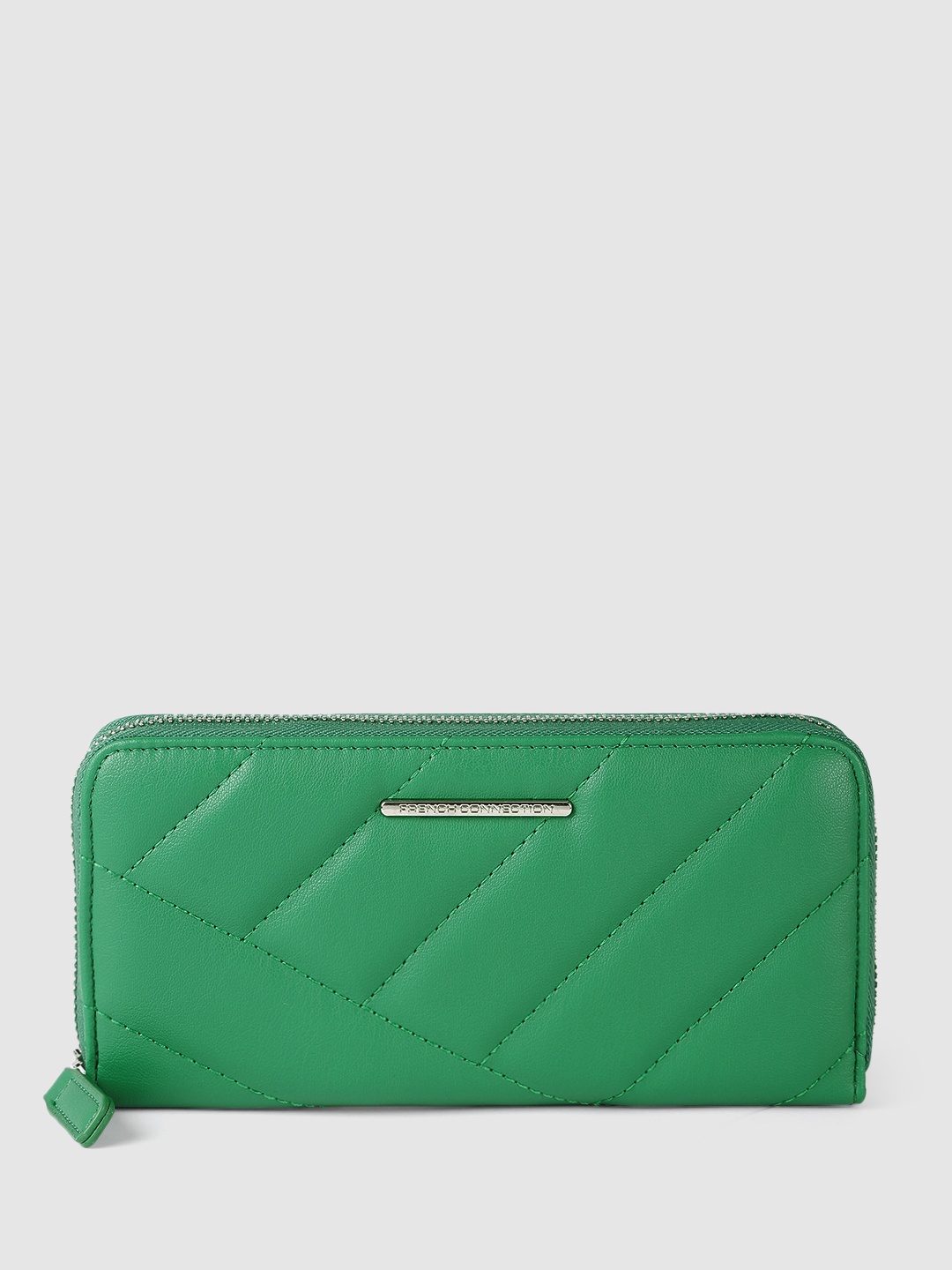 

FCUK Women Quilted Zip Around Wallet, Green