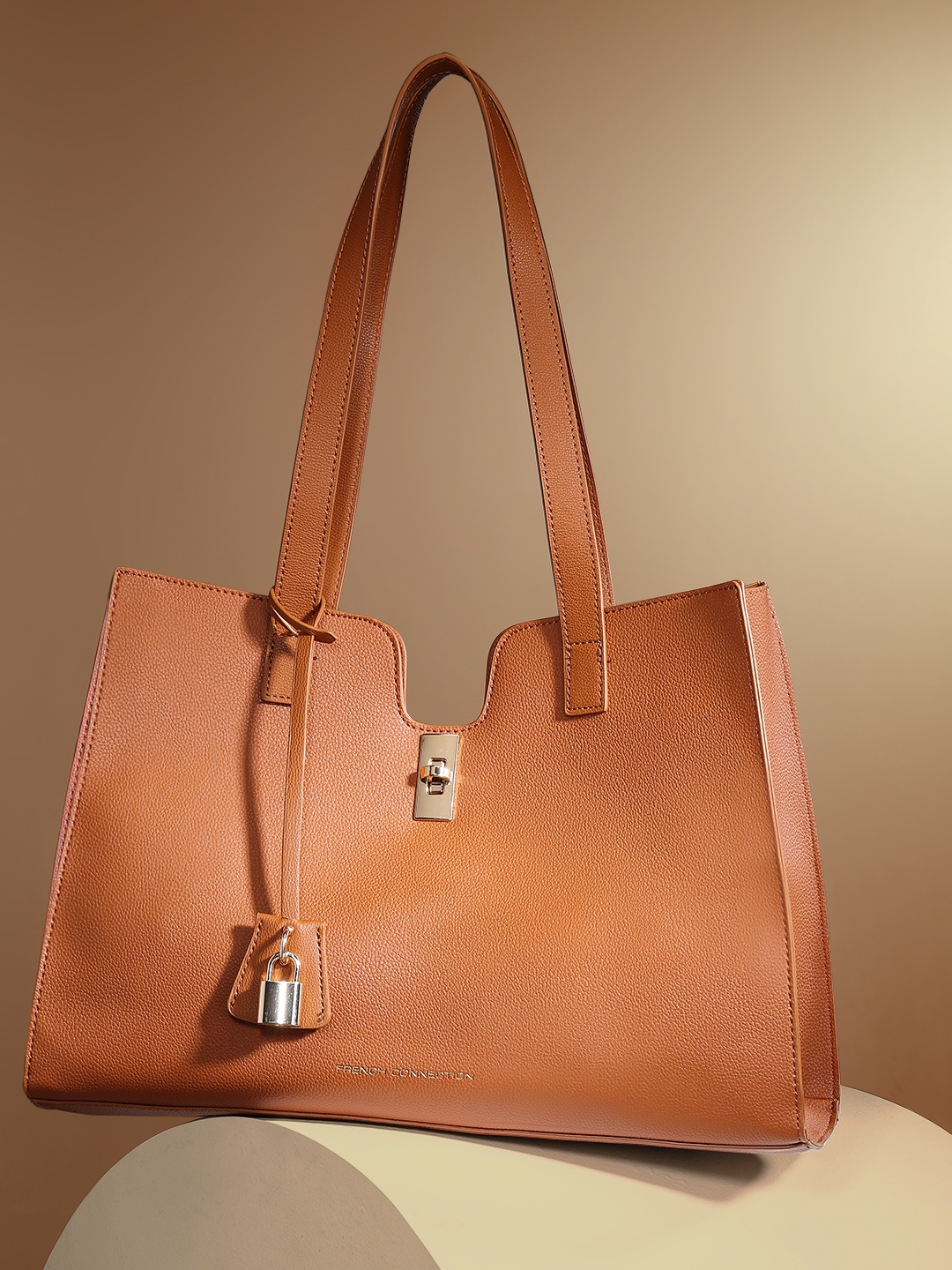 

French Connection Structured Shoulder Bag, Tan