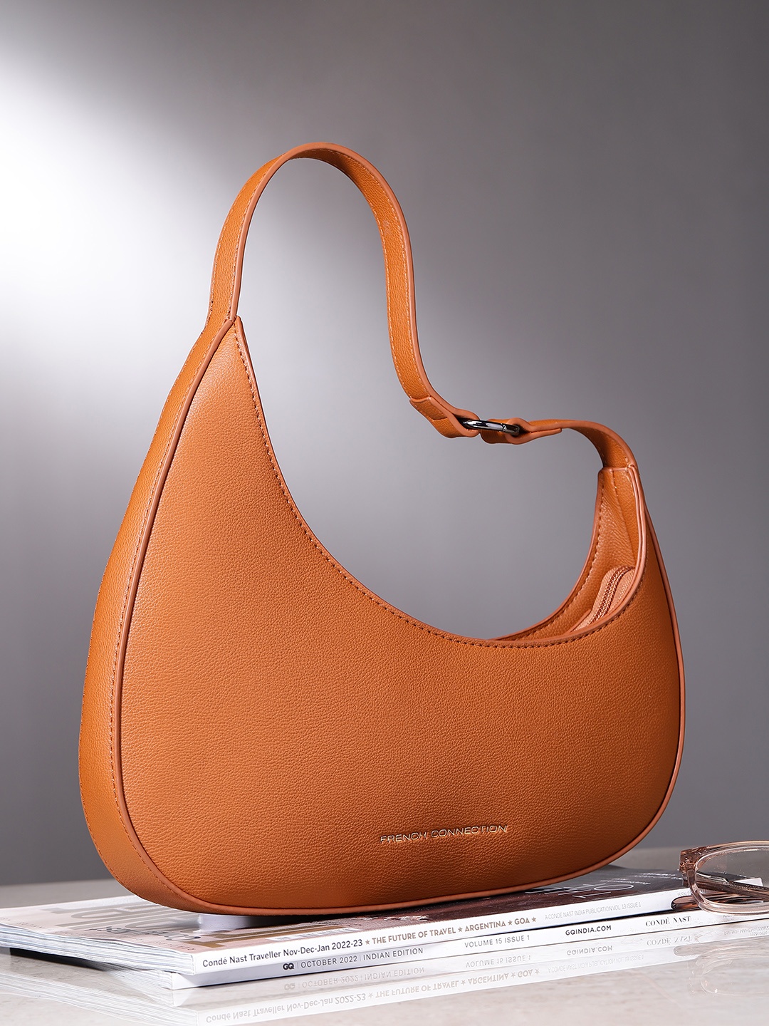 

French Connection Structured Shoulder Bag, Tan