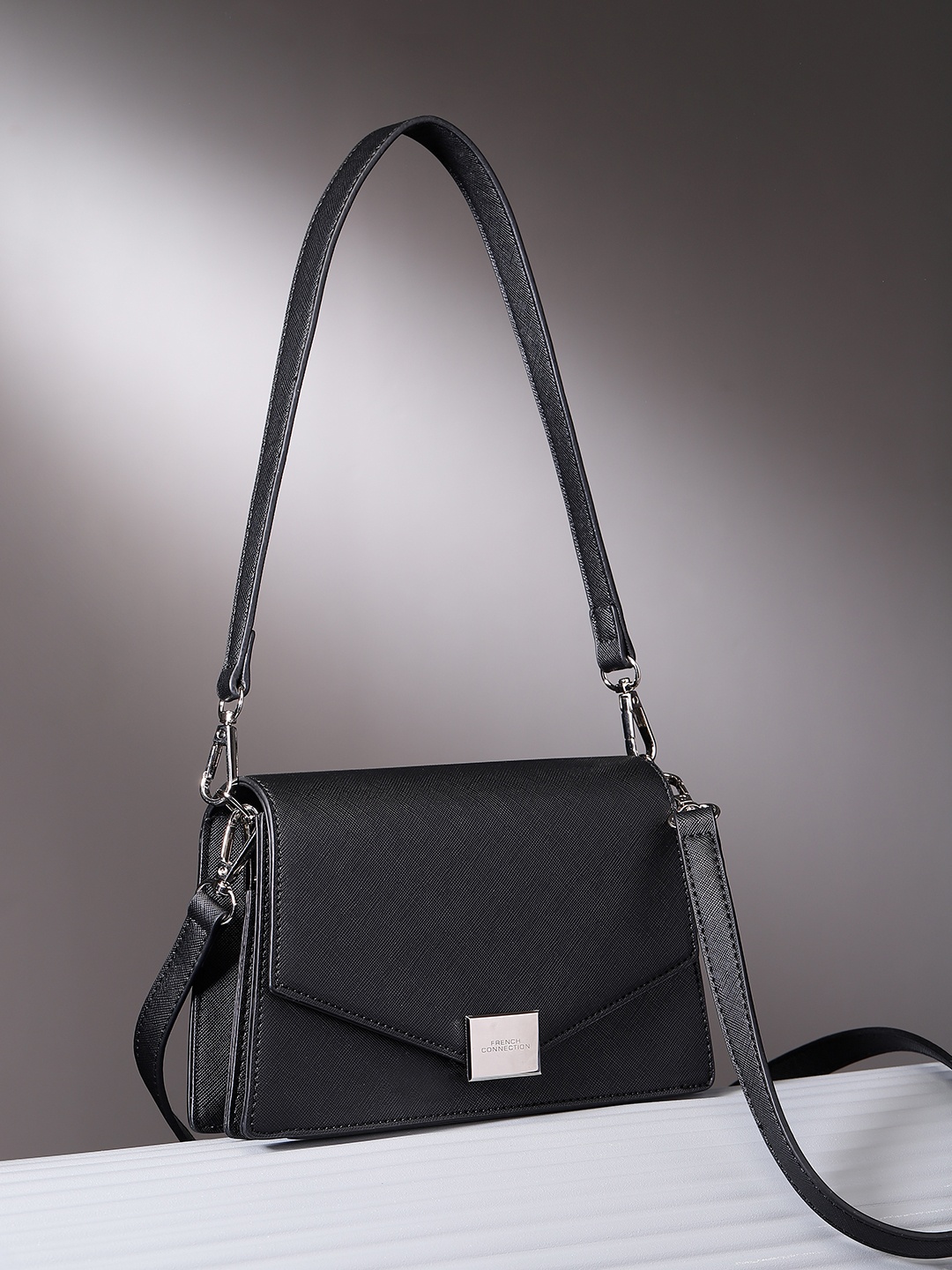 

French Connection Structured Shoulder Bag, Black