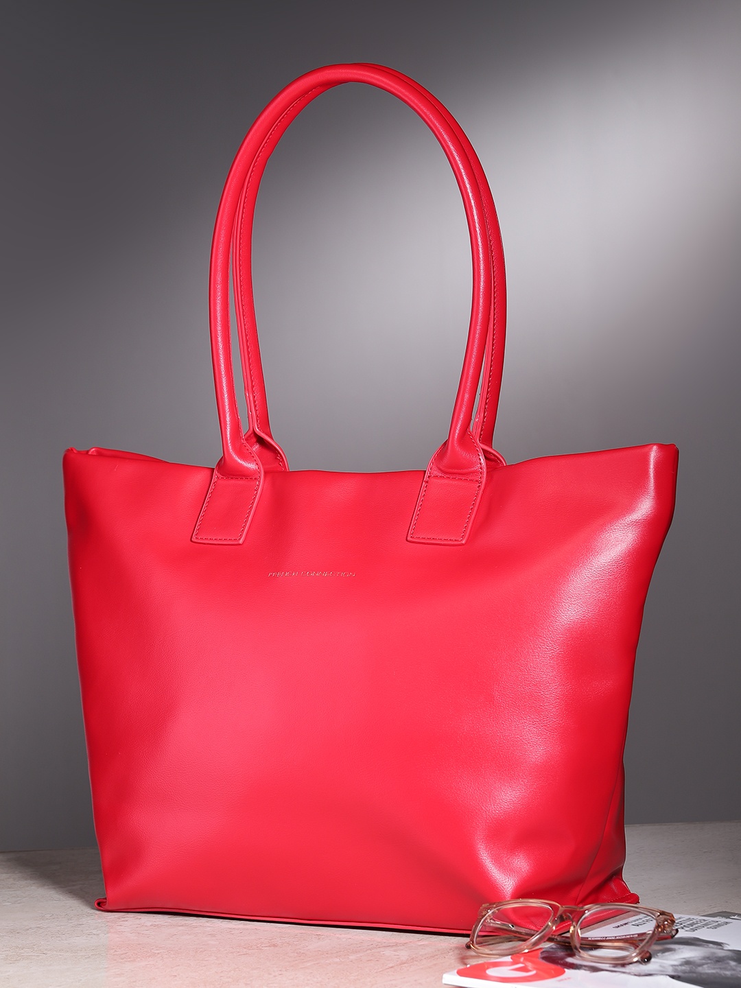 

French Connection Structured Shoulder Bag, Red