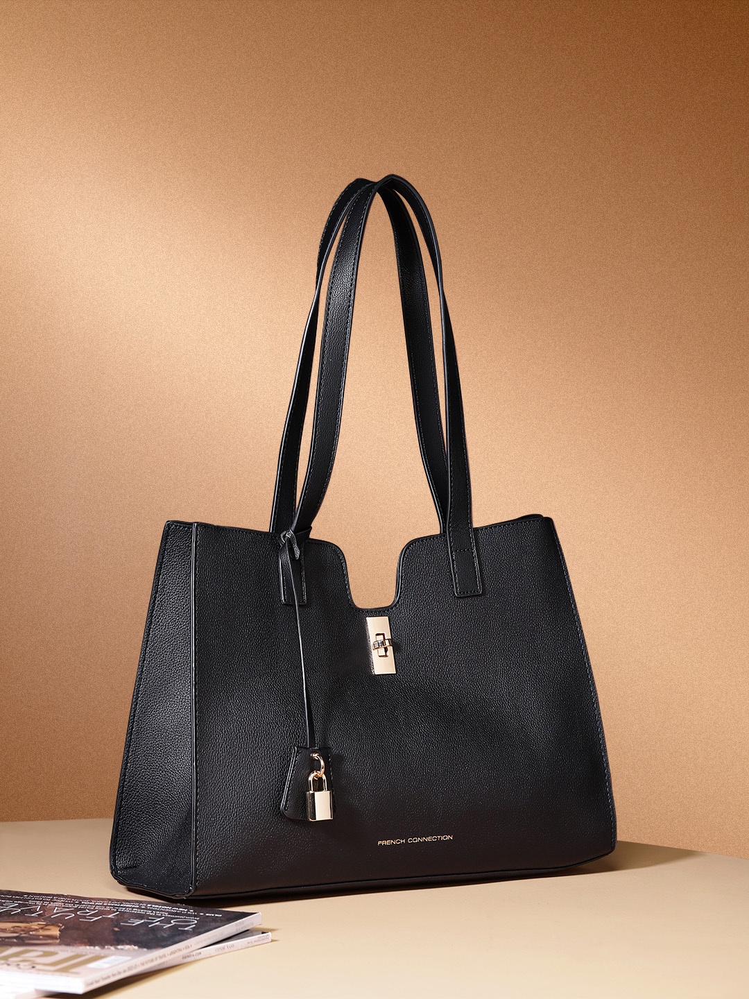 

French Connection Structured Shoulder Bag, Black