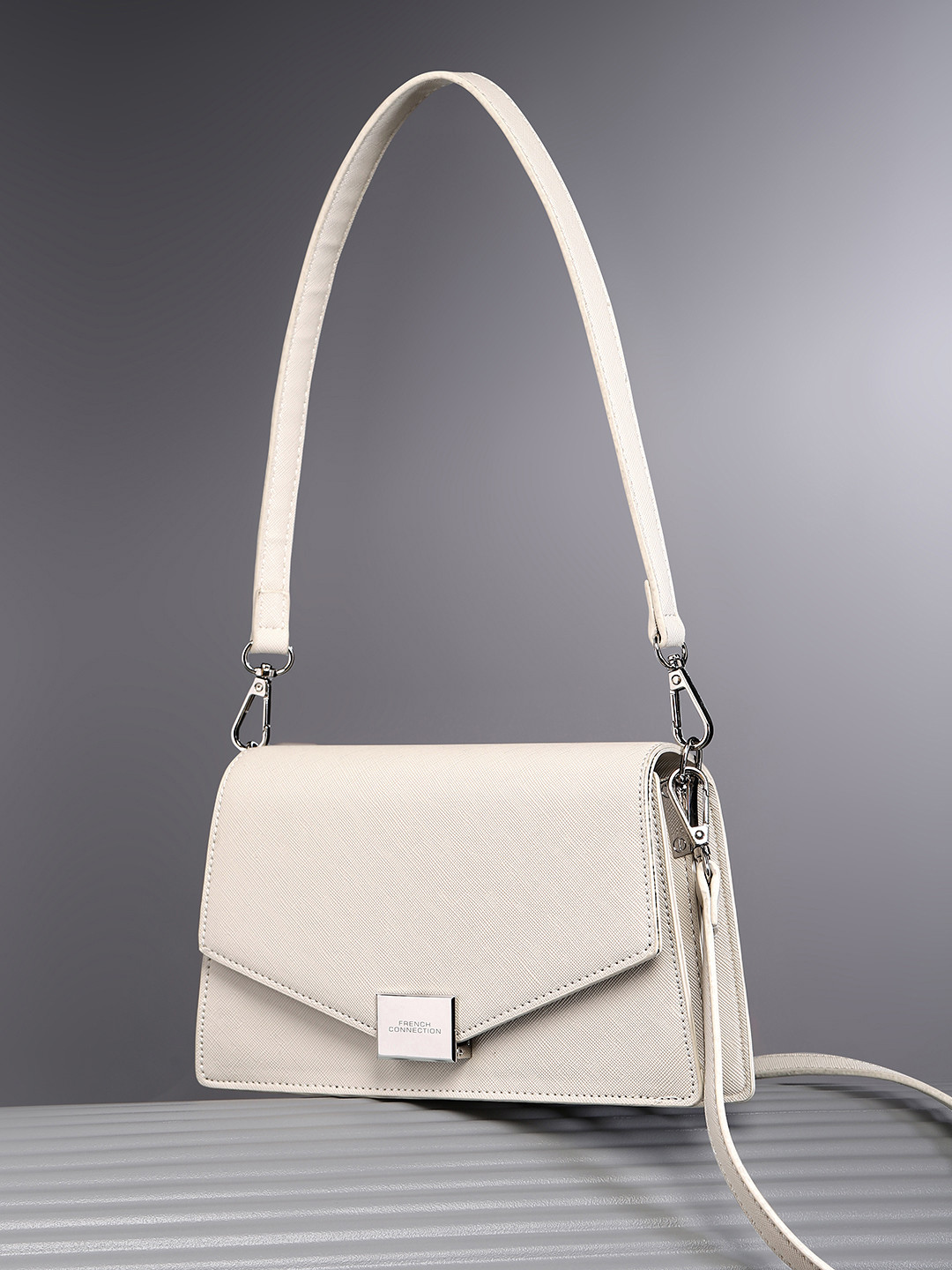 

French Connection Structured Shoulder Bag, Off white