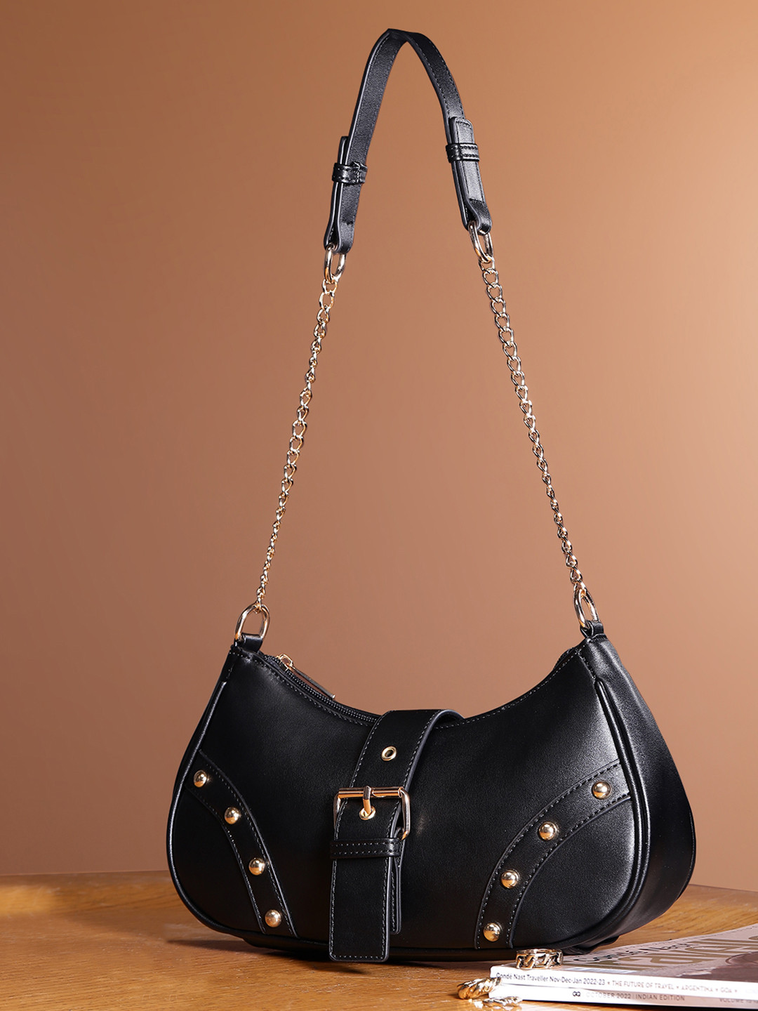 

French Connection Baguette Shoulder Bag, Black