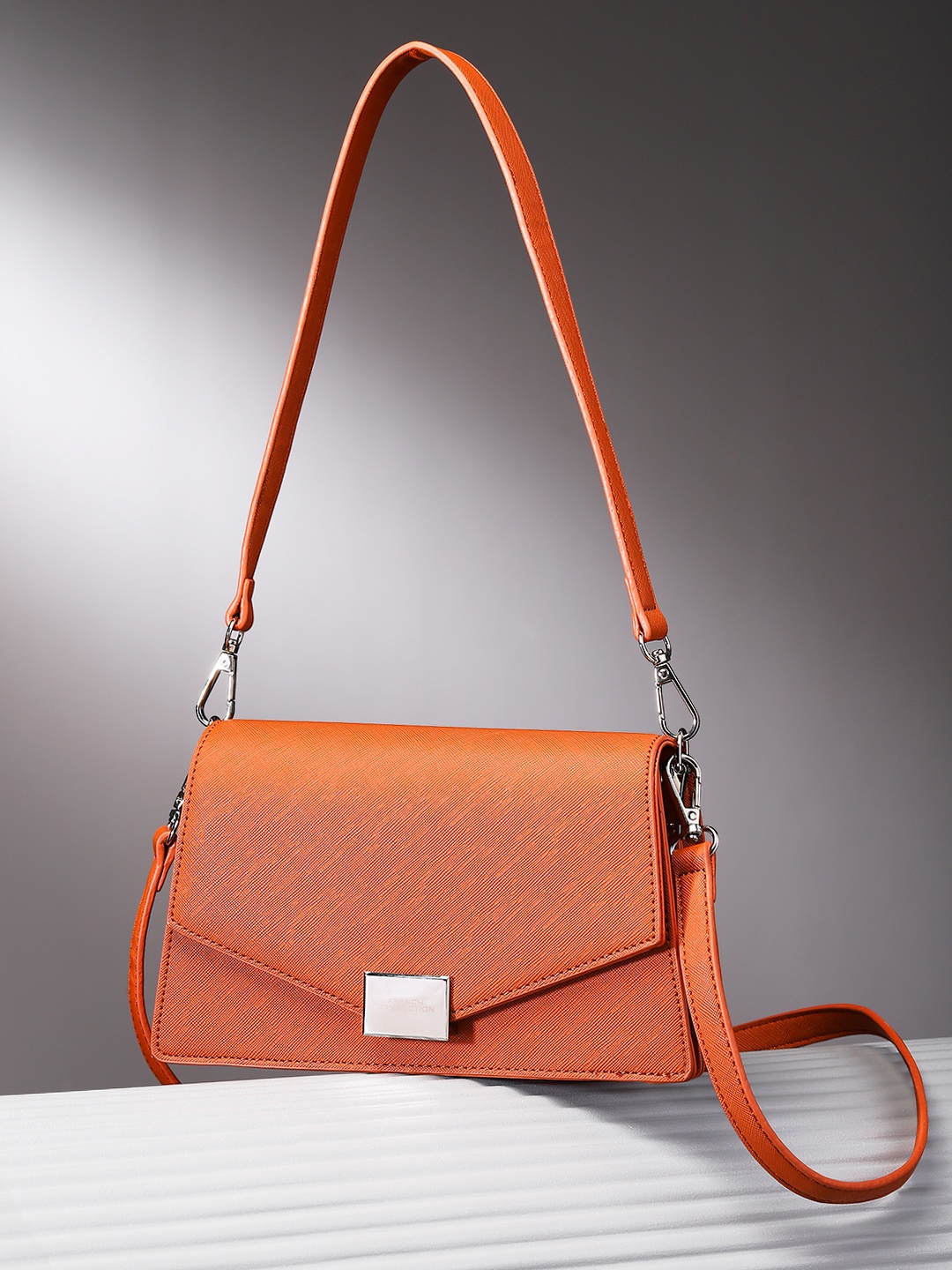 

French Connection Structured Shoulder Bag, Orange