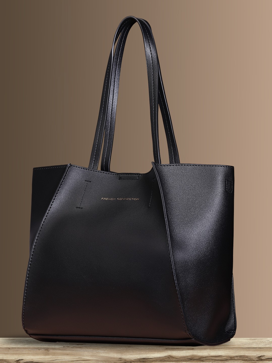 

French Connection Structured Shoulder Bag with Pouch, Black