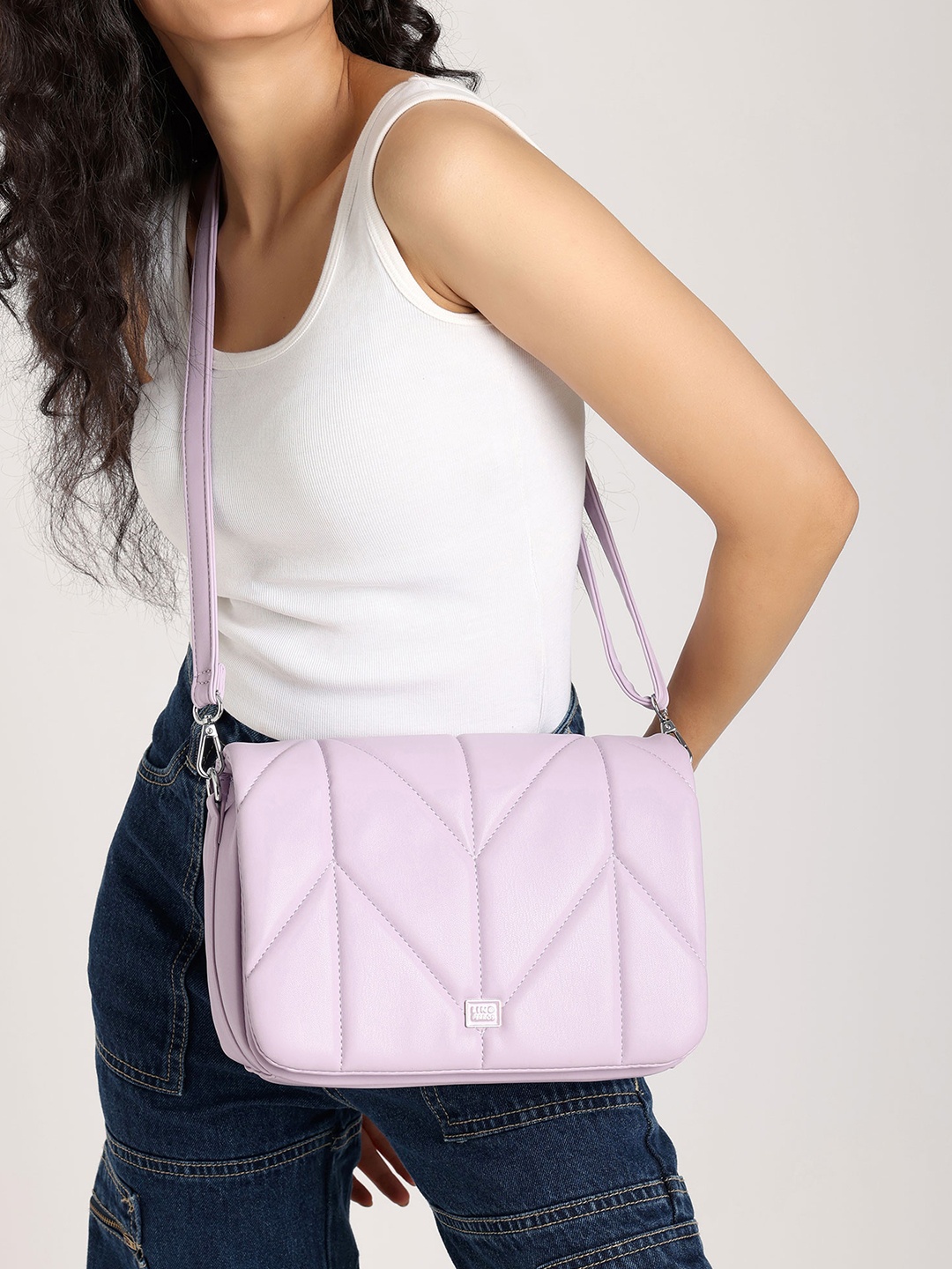 

Lino Perros Structured Sling Bag, Lavender