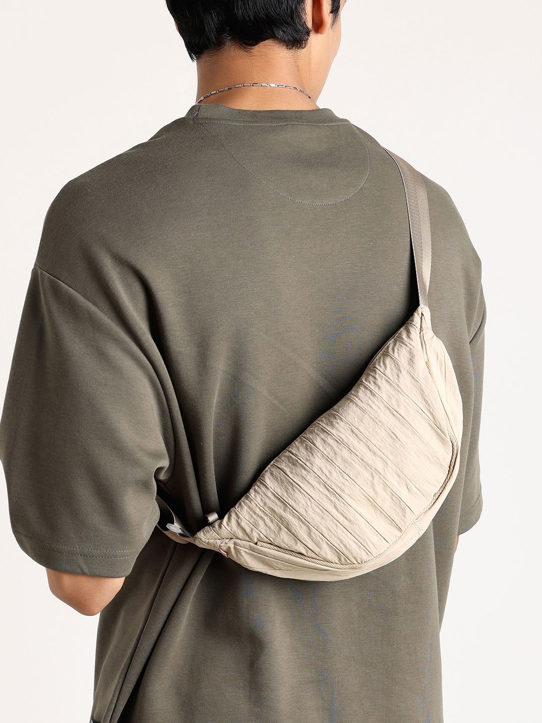 

Lino Perros Textured Structured Sling Bag, Beige