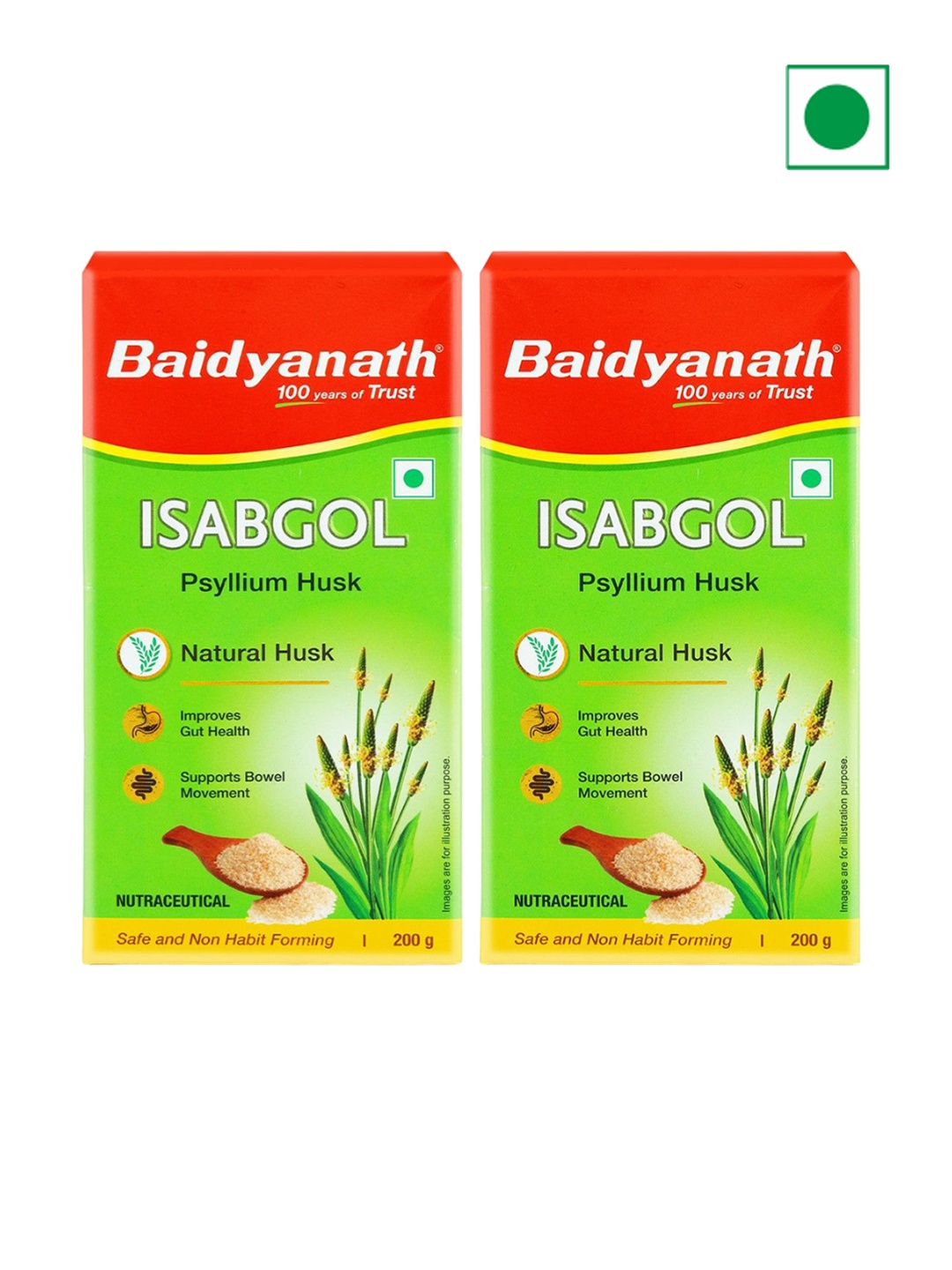 

Baidyanath 2 Pcs Issabgol - 200gm, Green