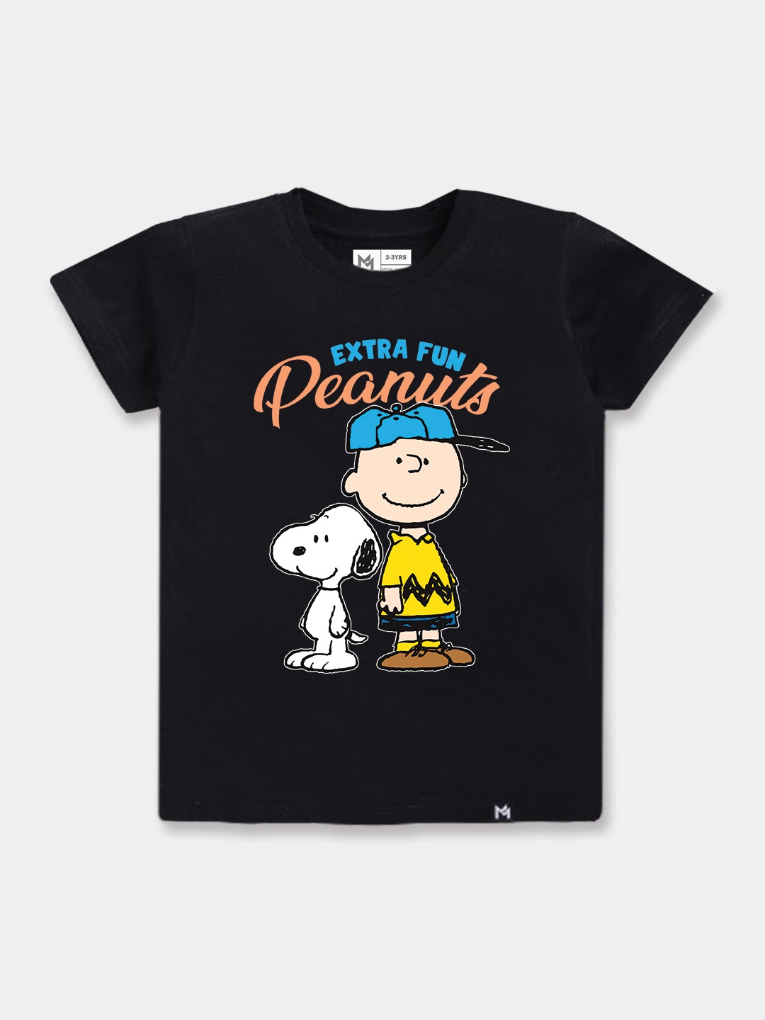 

YK X Minute Mirth Boys Peanuts Printed Pure Cotton T-shirt, Black