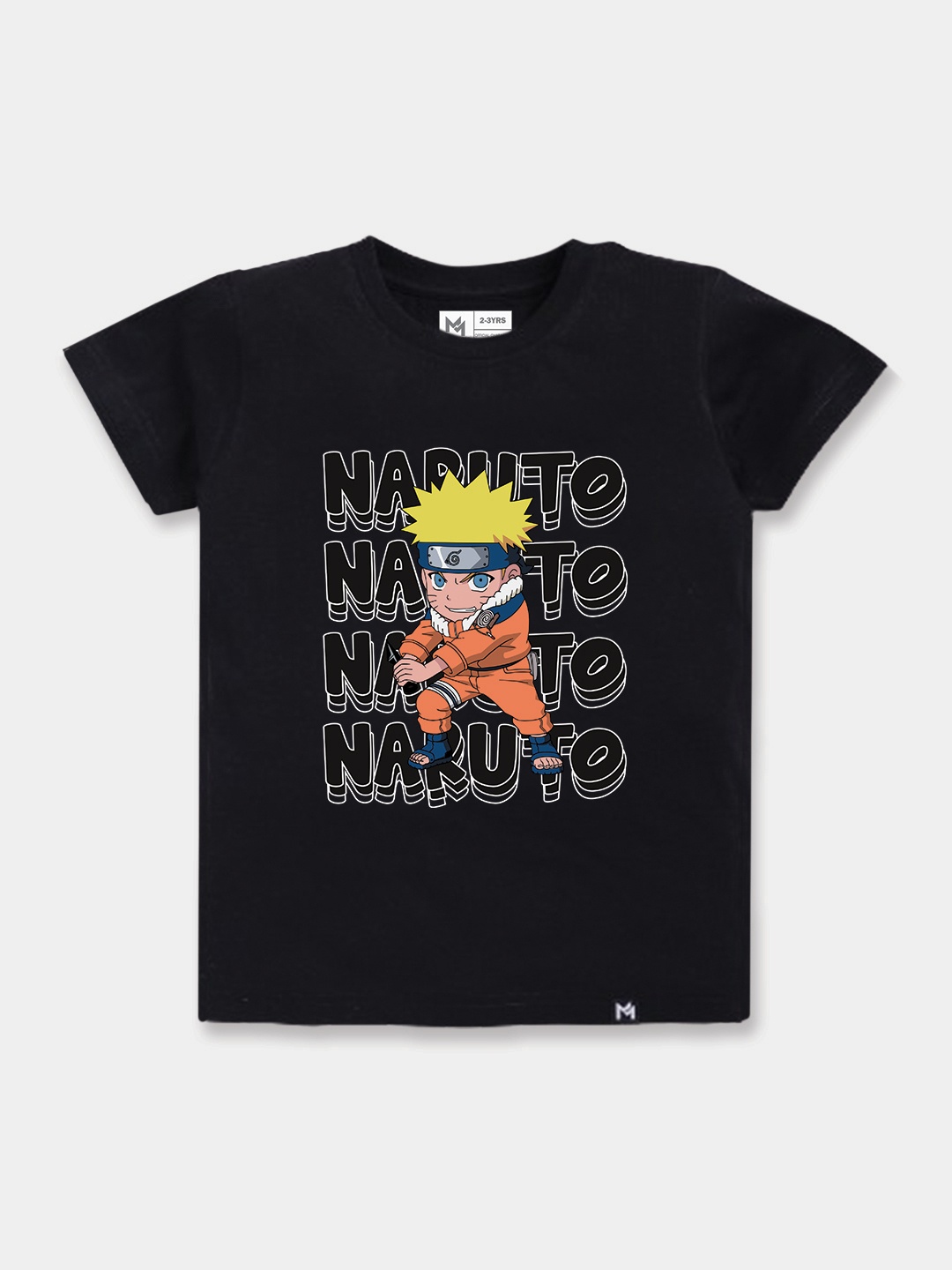 

YK X Minute Mirth Boys Naruto Printed Pure Cotton T-shirt, Black