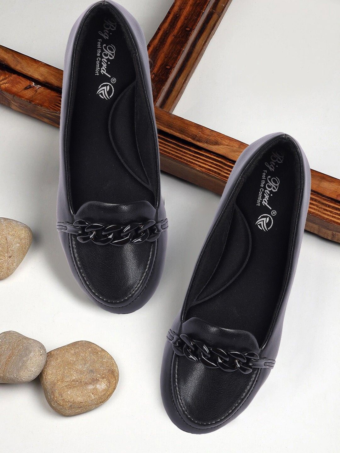 

BIG BIRD Women Solid Loafers, Black