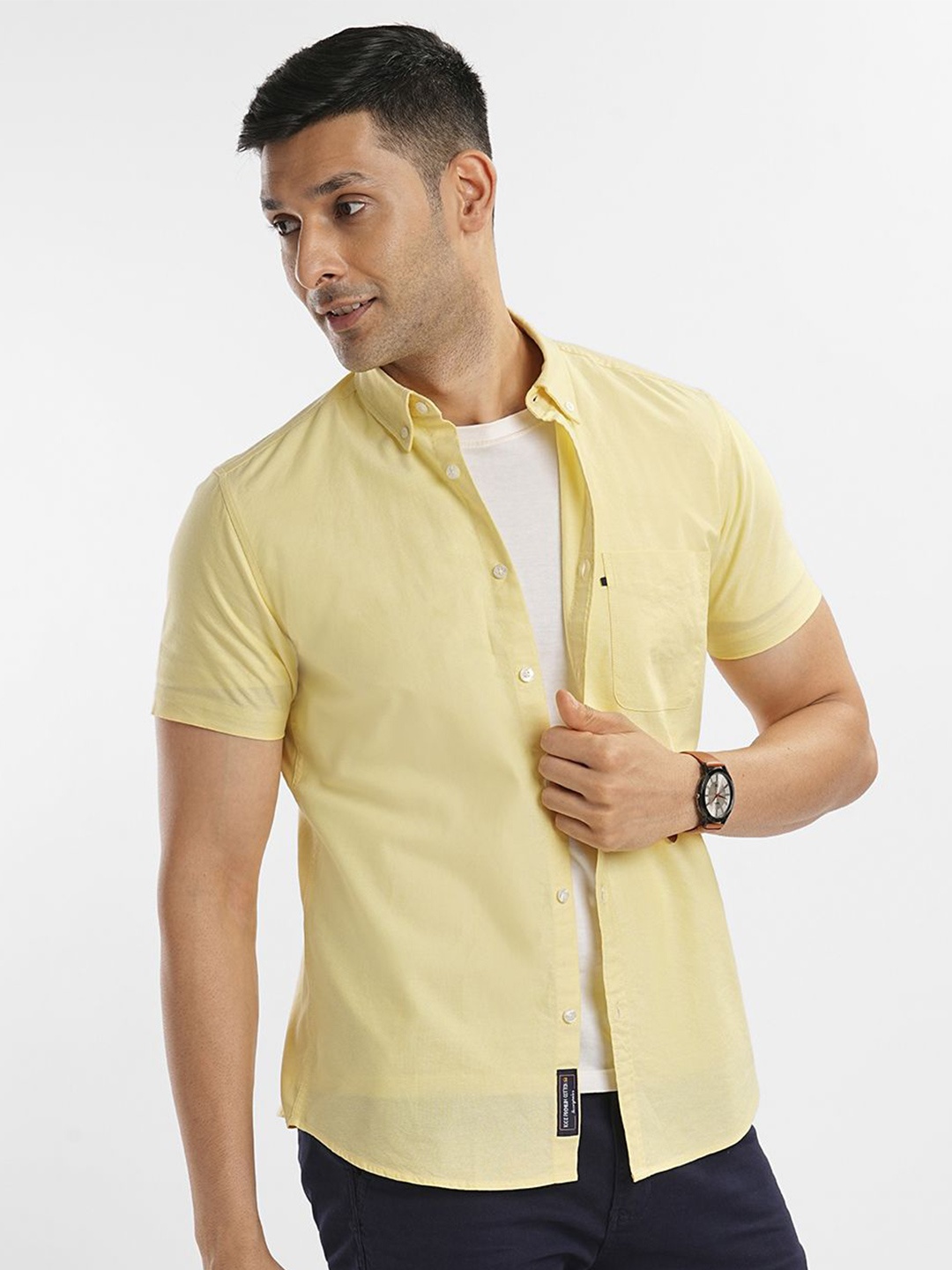 

Bombay High Men Standard Slim Fit Opaque Casual Shirt, Yellow