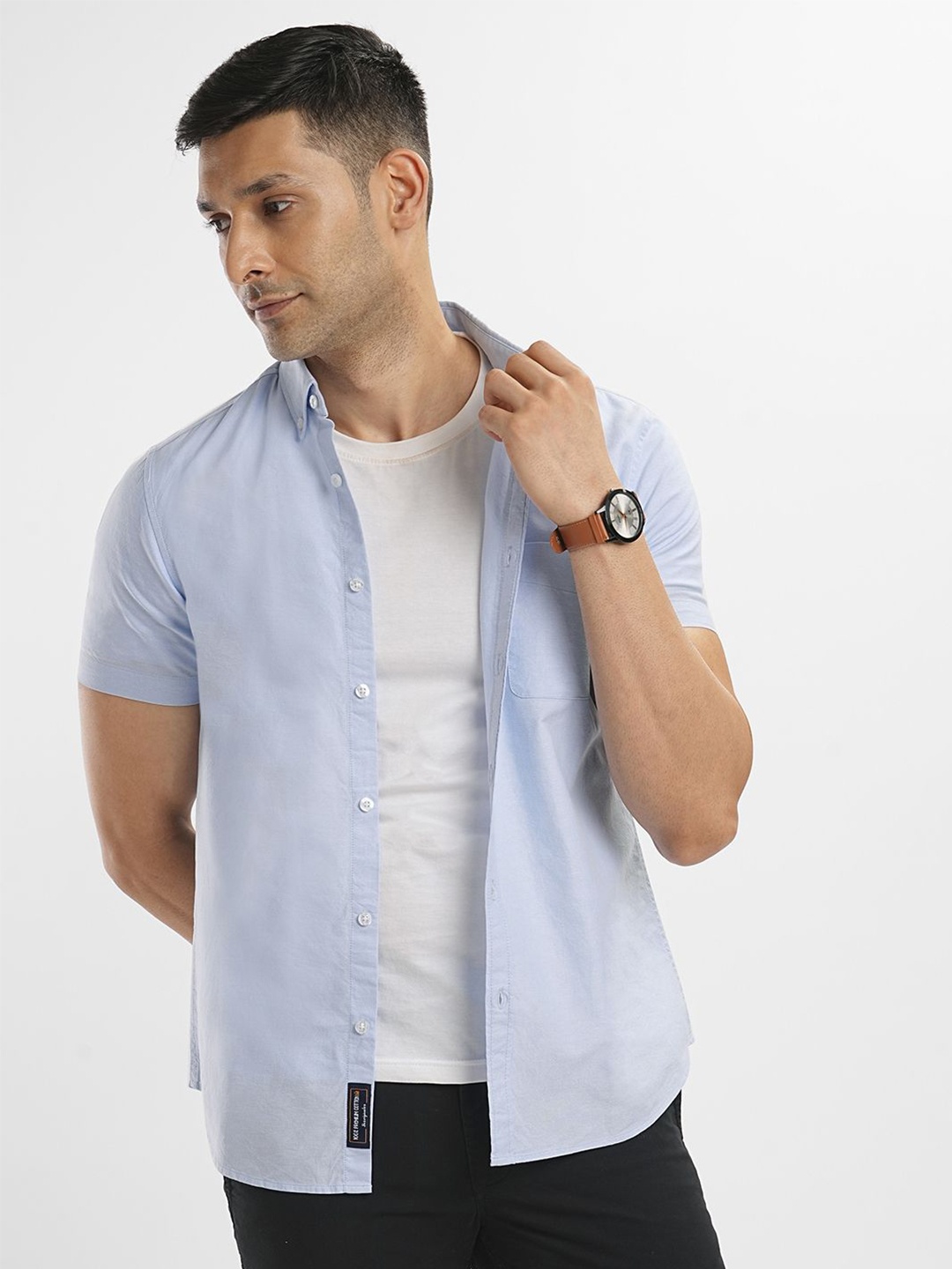 

Bombay High Men Standard Slim Fit Pure Cotton Casual Shirt, Blue