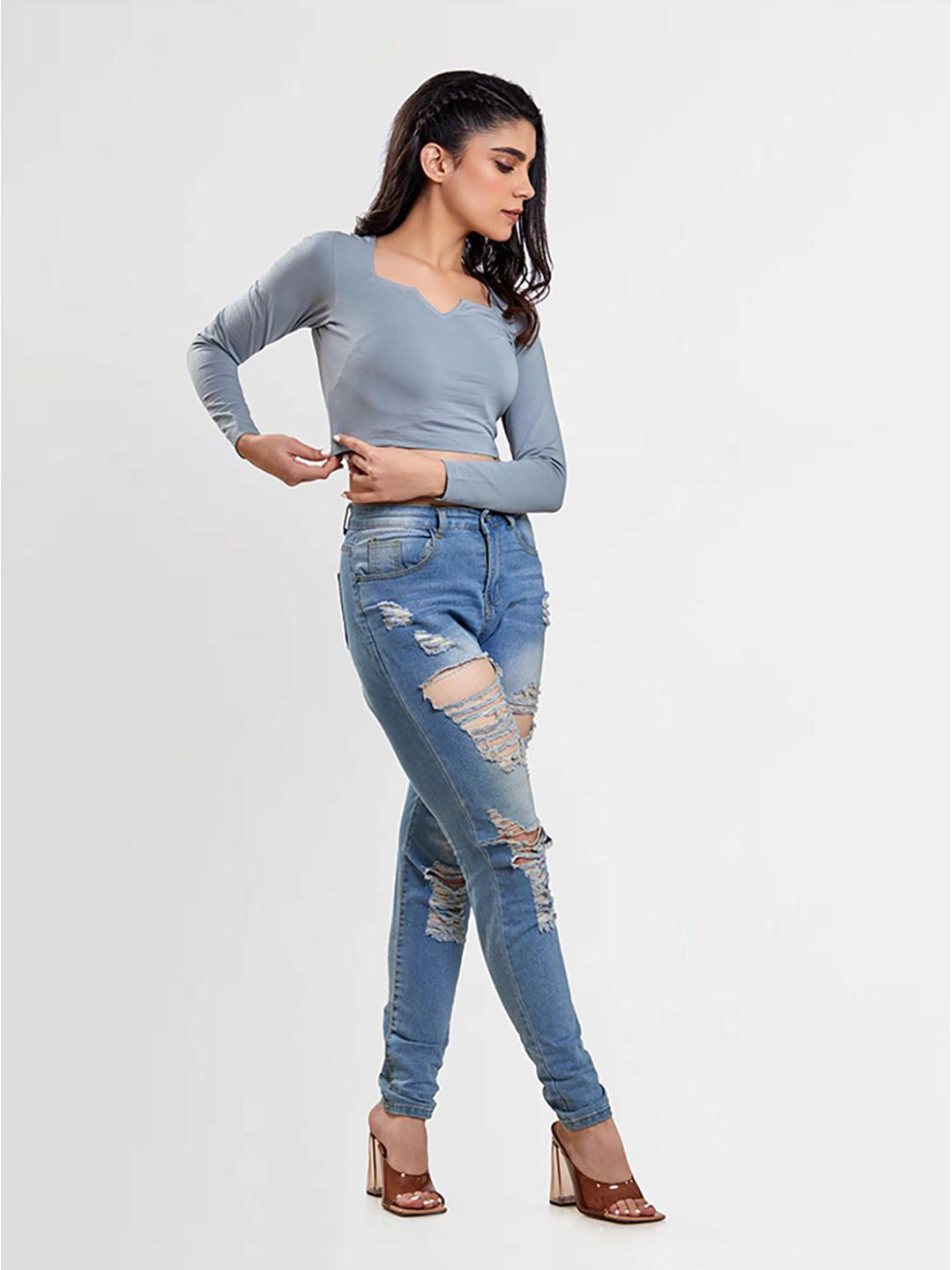 

NUD Crop Top, Grey