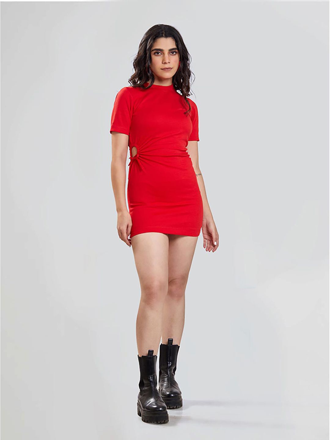 

NUD Cut-Outs Details Bodycon Mini Dress, Red
