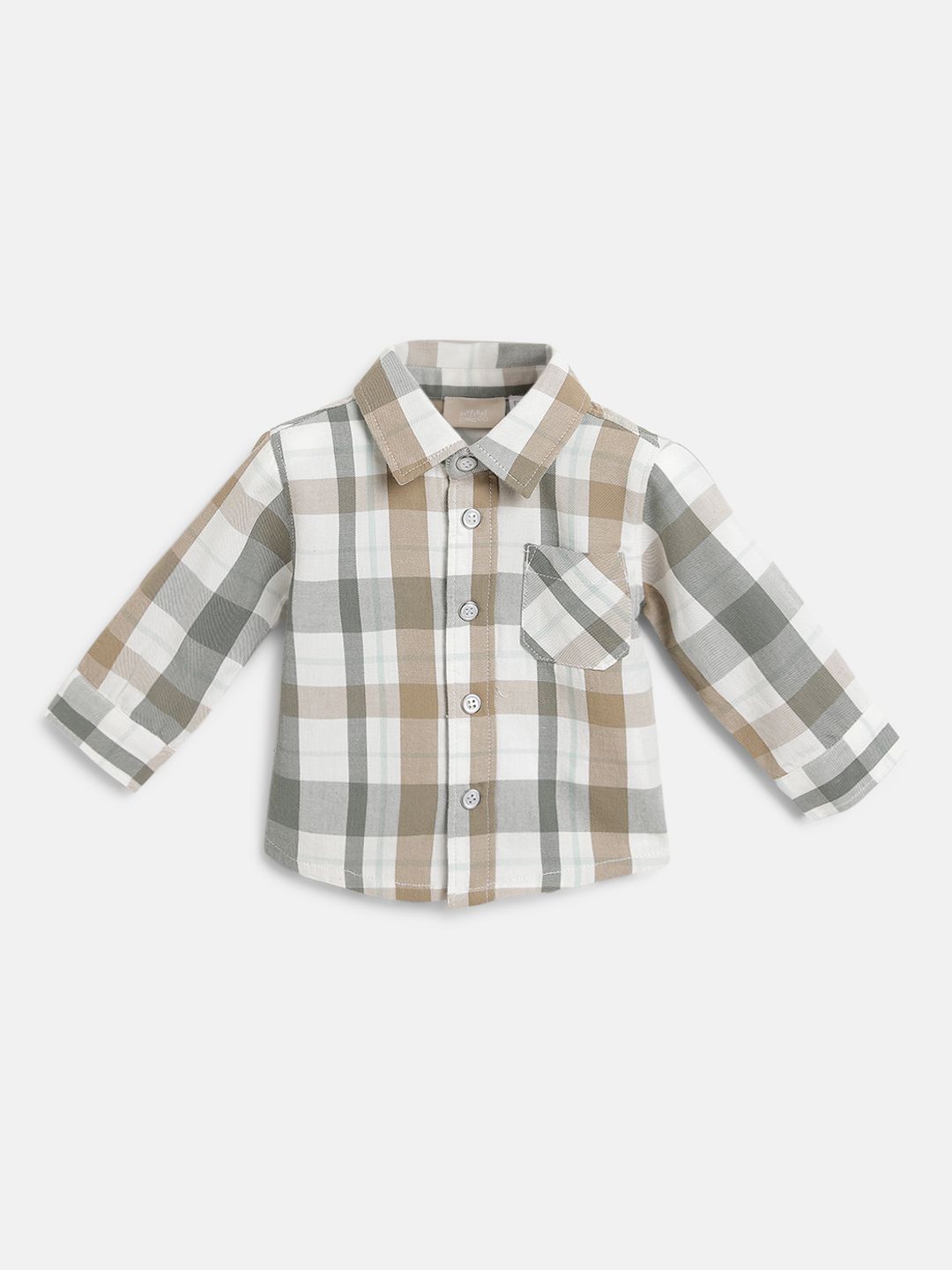

Chicco Boys Modern Opaque Checked Casual Cotton Shirt, Grey melange
