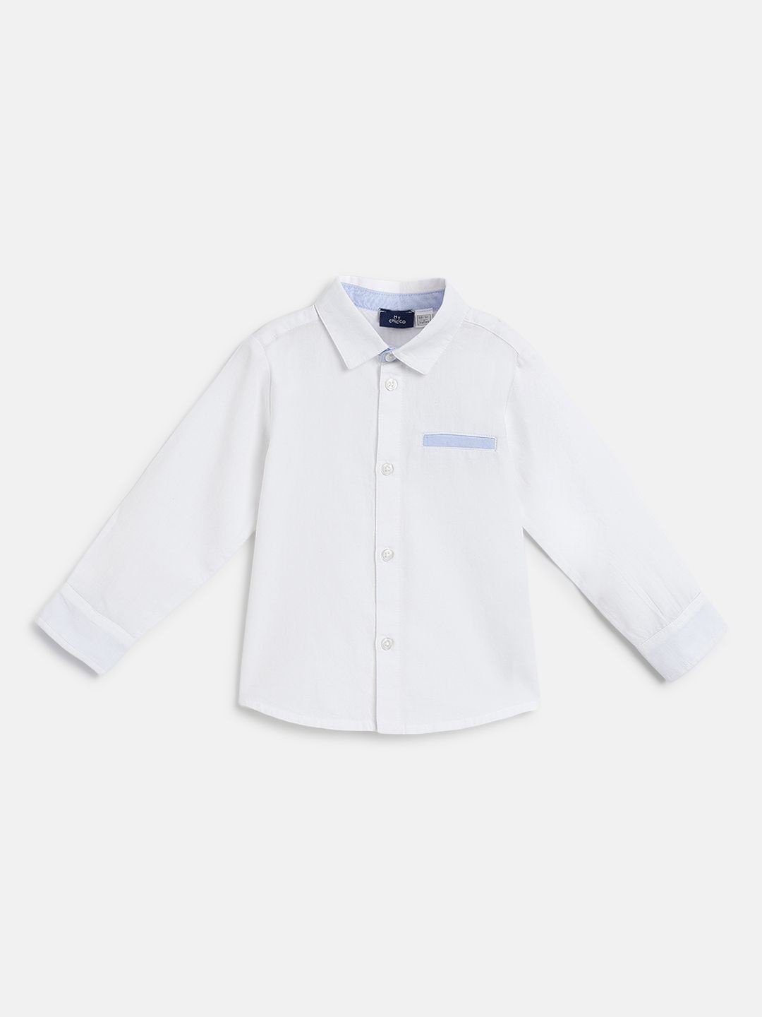 

Chicco Boys Modern Opaque Solid Cotton Casual Shirt, White