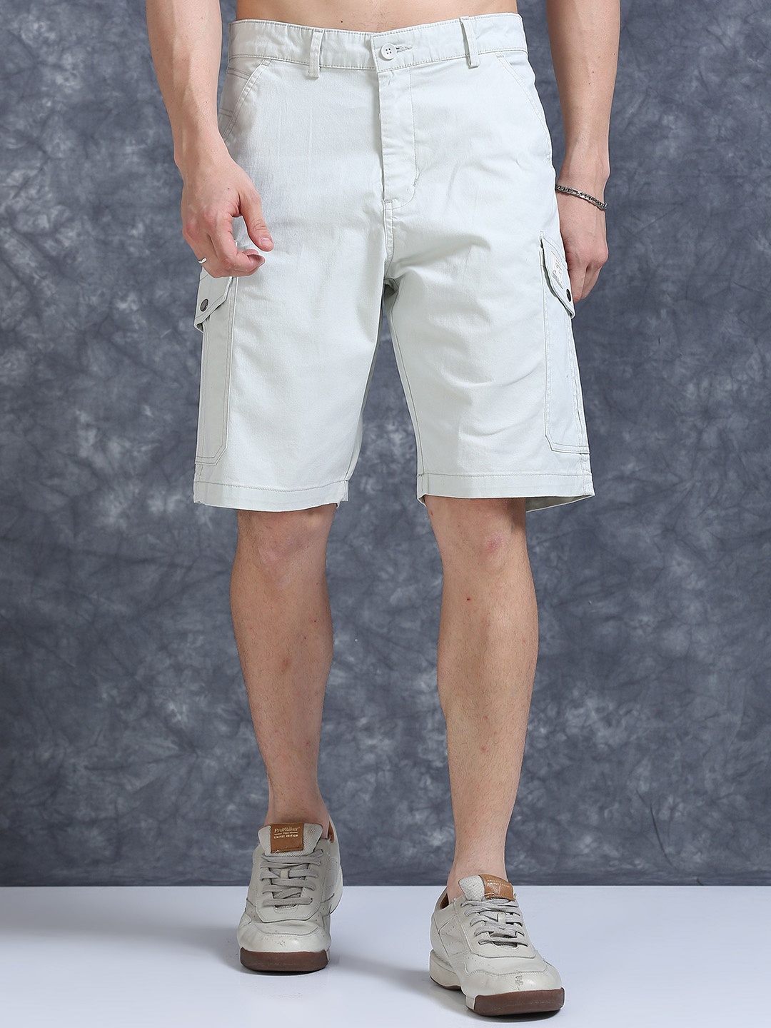 

The Roadster Lifestyle Co Relaxed Fit Cotton Cargo Shorts, Blue