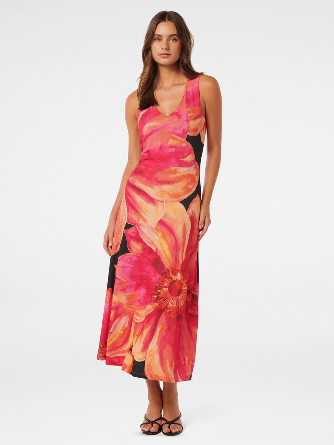 

Forever New Floral Print Sleeveless Maxi A-Line Dress, Pink
