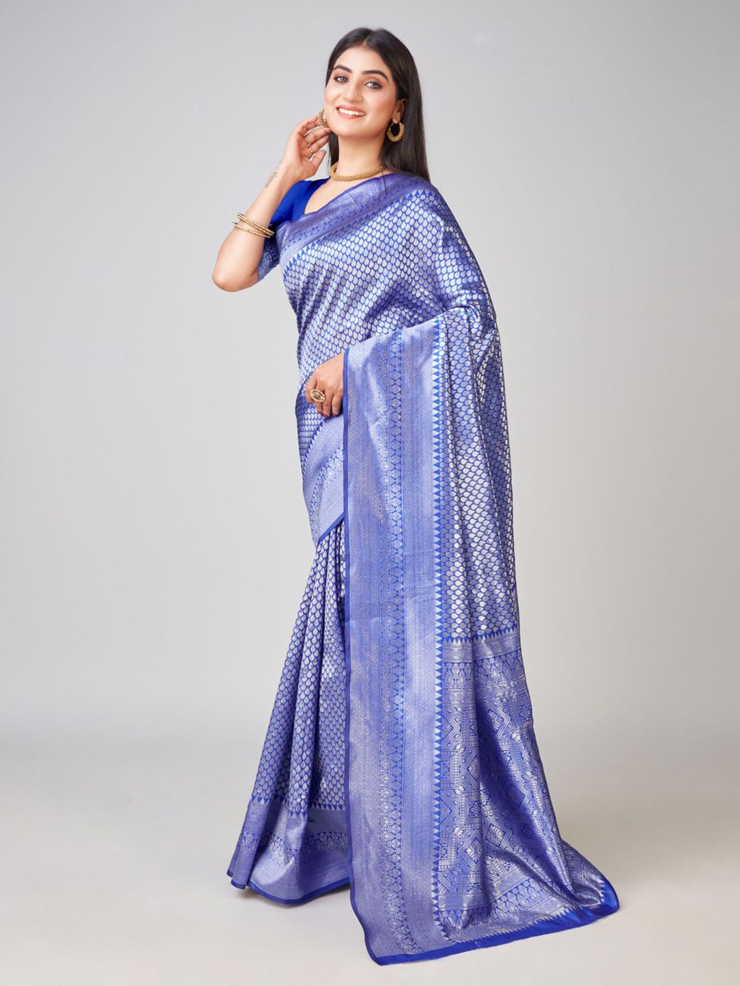 

Varanga Woven Design Zari Banarasi Saree, Blue