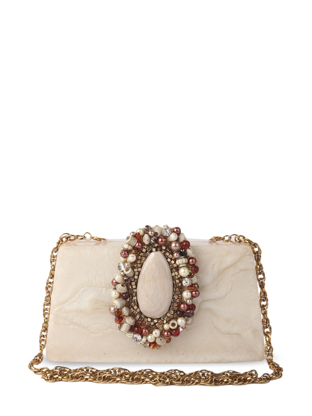 

ODETTE Structured Handheld Bag with Bow Detail, Off white