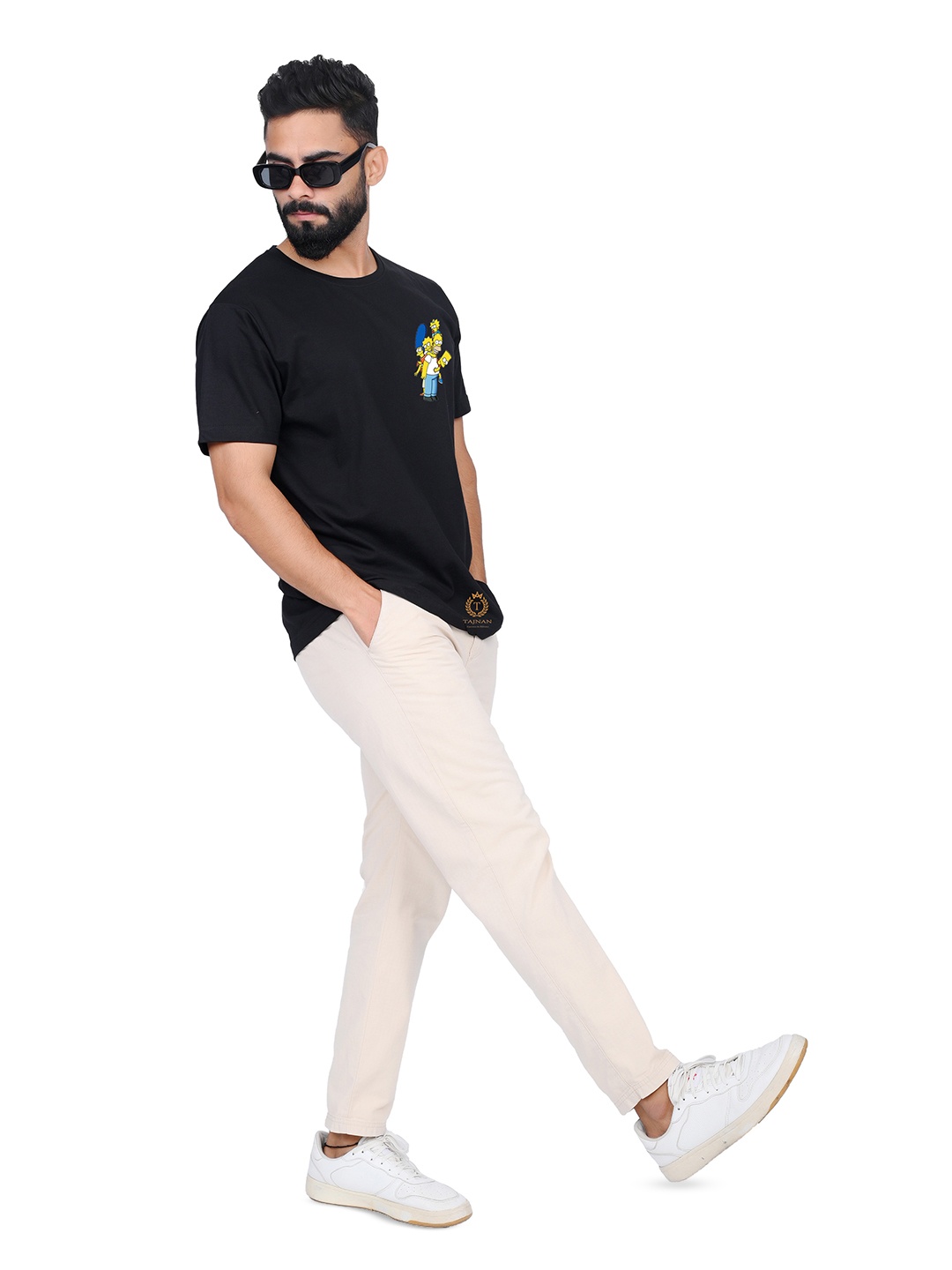 

TAJNAN Men The Simpsons Graphic Printed Round Neck T-shirt, Black