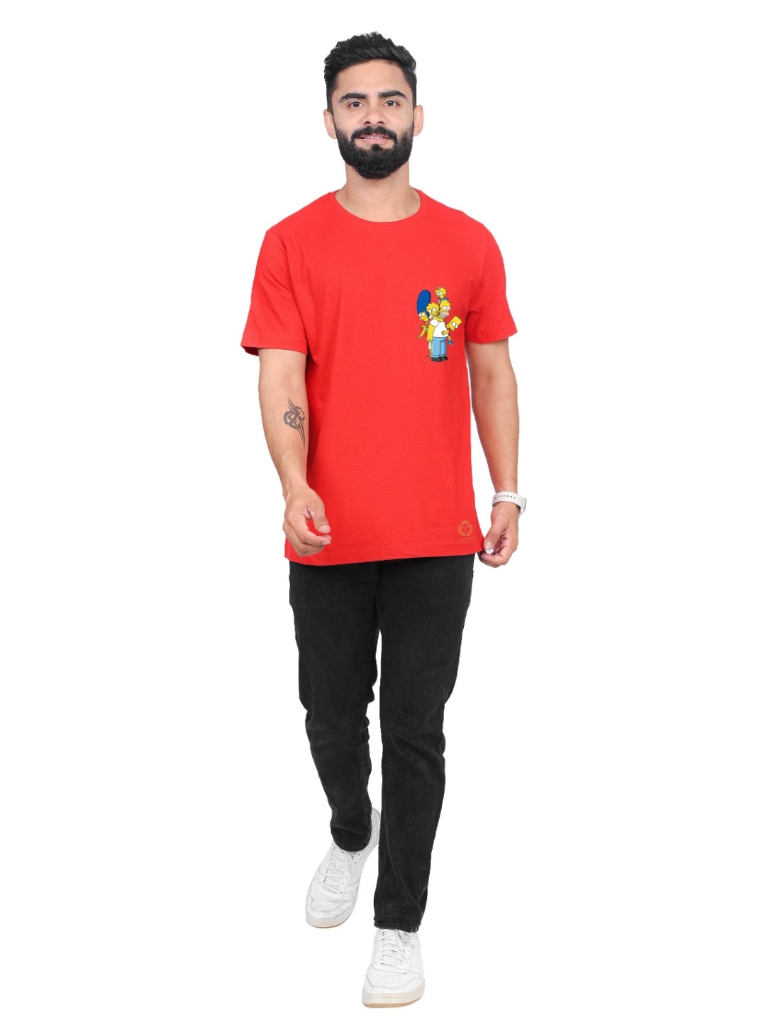 

TAJNAN Men The Simpsons Graphic Printed Round Neck T-shirt, Red