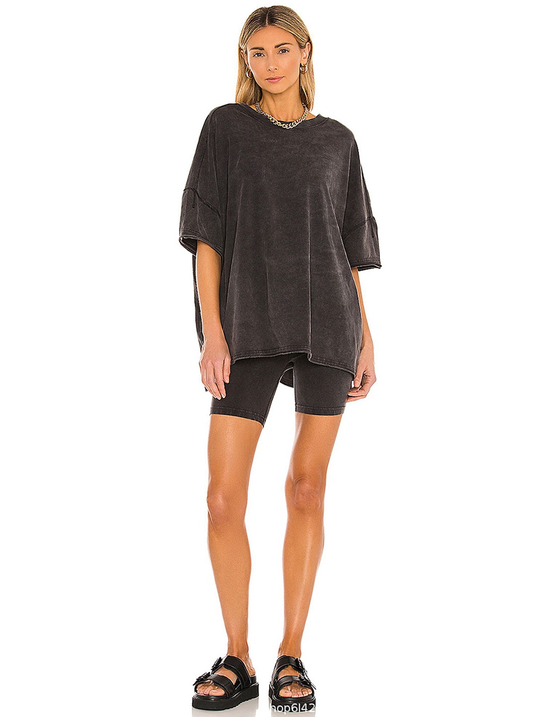 

LULU & SKY Relaxed Fit Top & Shorts Co-Ords, Black