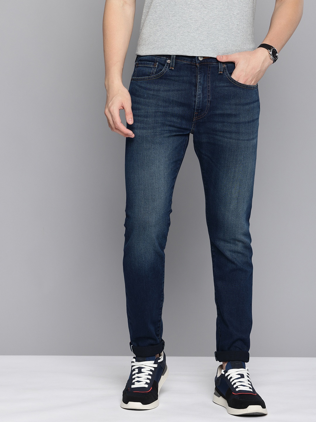 

Levis Men 512 Slim Fit Heavy Fade Stretchable Jeans, Blue