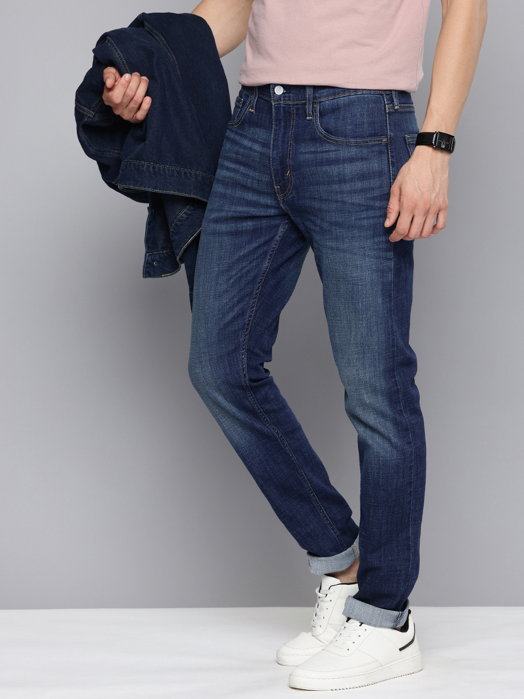 

Levis Men Skinny Tapered Fit Heavy Fade Stretchable Jeans, Blue
