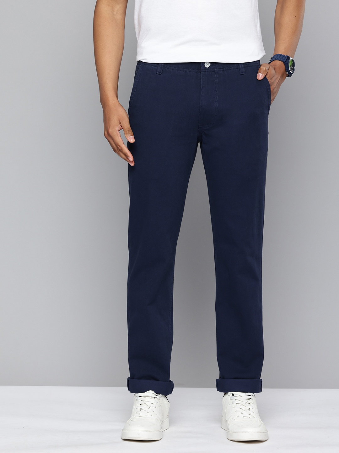 

Levis Men Slim Fit Chinos Semiformal Trousers, Navy blue