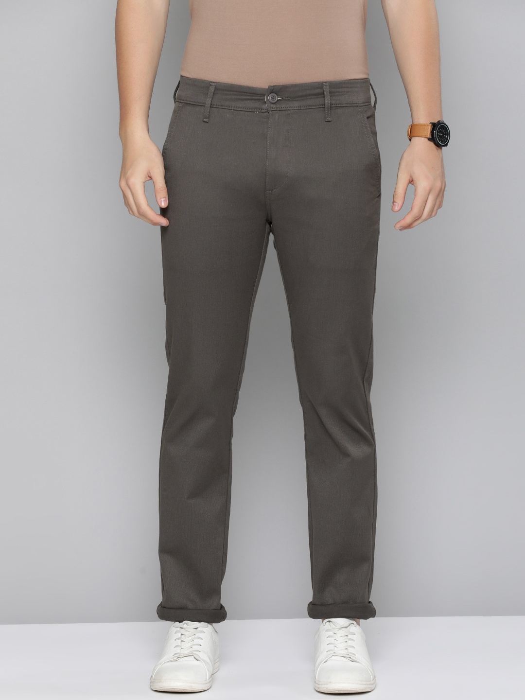 

Levis Men Textured Slim Fit Chinos Trousers, Grey