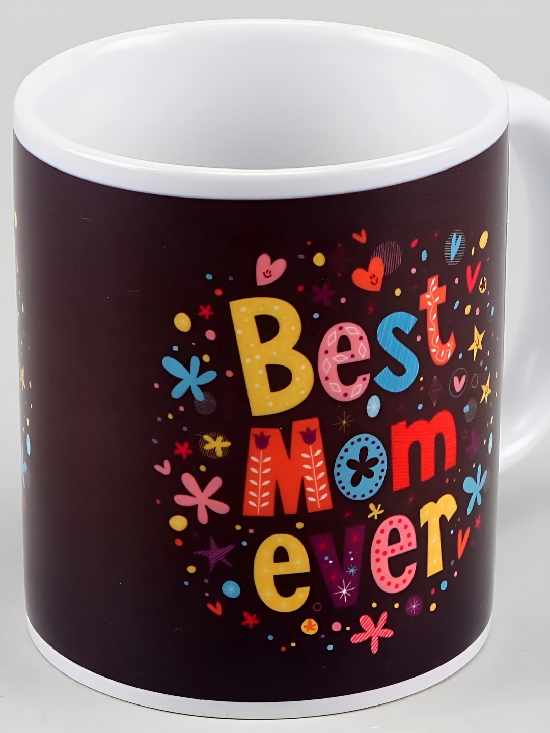 

fnp White & Black Typography Printed Ceramic Glossy Mug 325ml