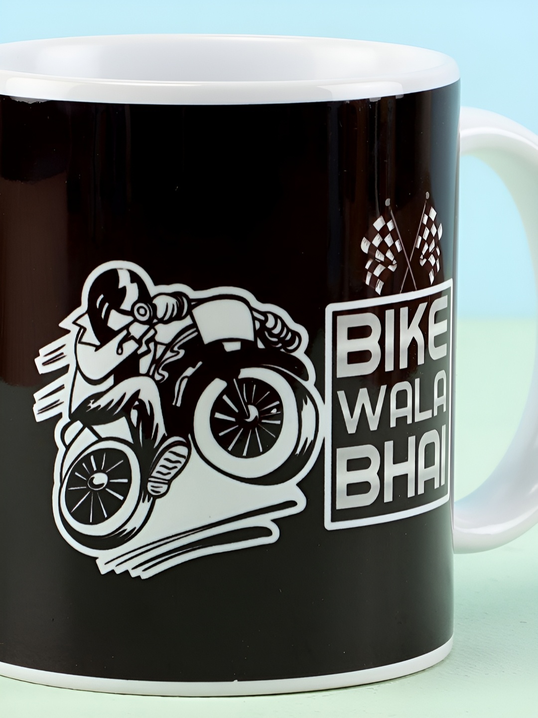 

fnp White & Black Printed Ceramic Glossy Mugs 325 ml