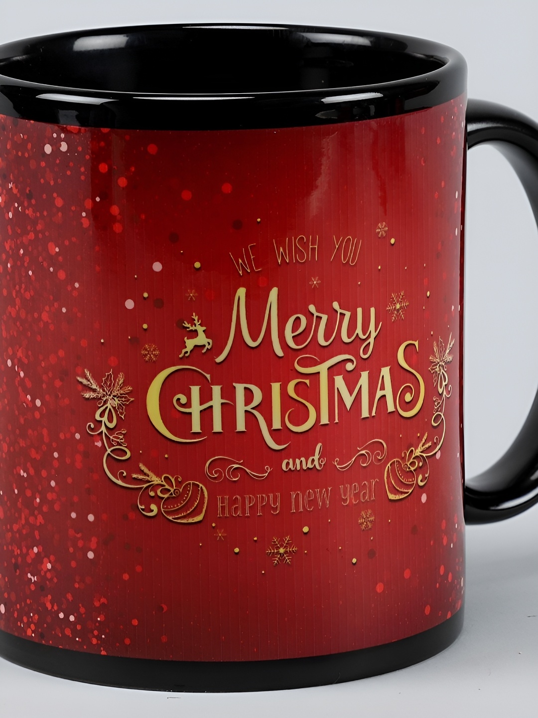 

fnp Black & Red Printed Ceramic Glossy Mugs 325 ml